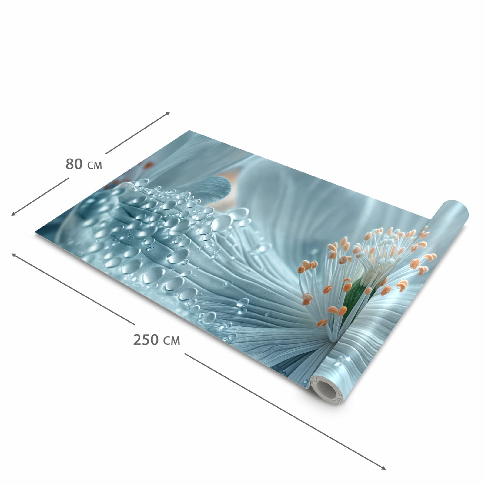 Bodenschonender abwaschbarer Küchenteppich mit Motiv Verträumte Blumenpracht in der Grösse 60x180 cm