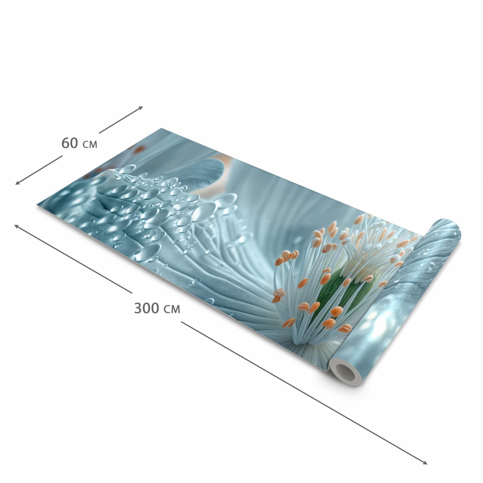 Feuchtigkeitsresistenter Küchenläufer mit Motiv Verträumte Blumenpracht in der Größe 60x180 cm