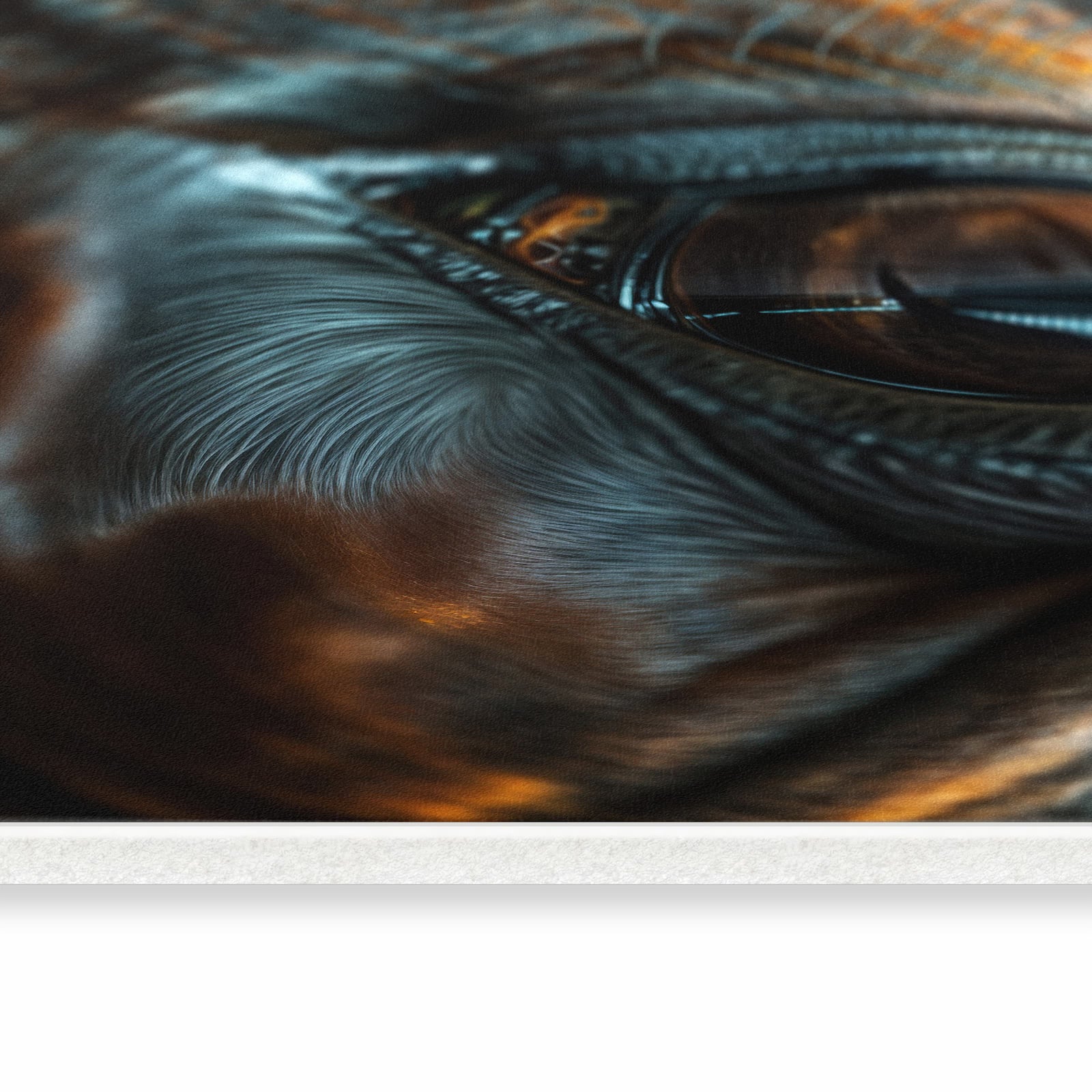 Geräuschdämpfender waschbarer Küchenläufer mit Motiv Pferdeauge in seitlicher Ansicht