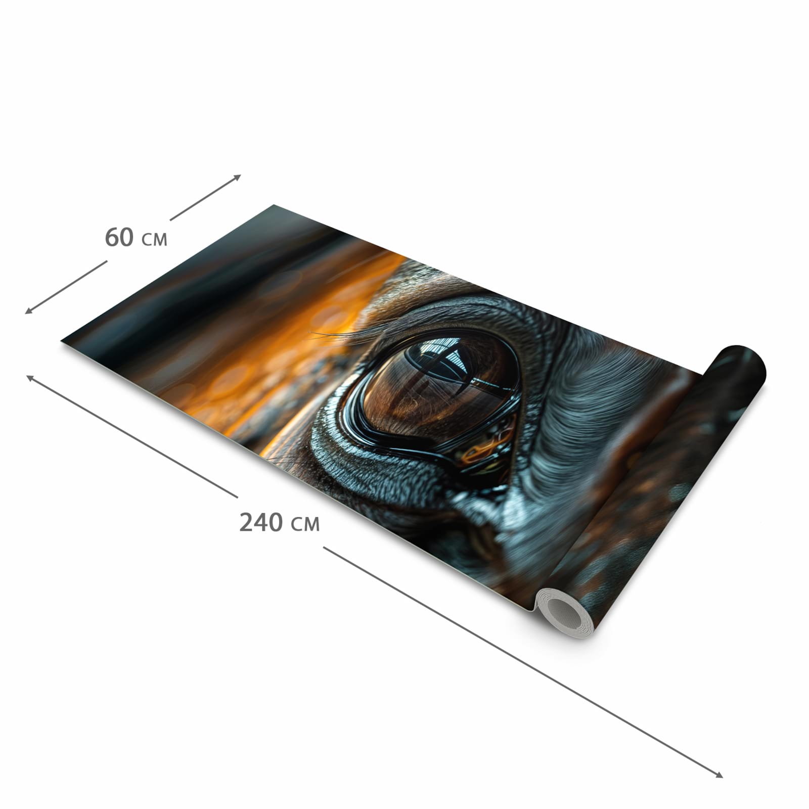 Fleckenresistenter Küchenteppich mit Motiv Pferdeauge in der Grösse 60x150 cm, waschbar