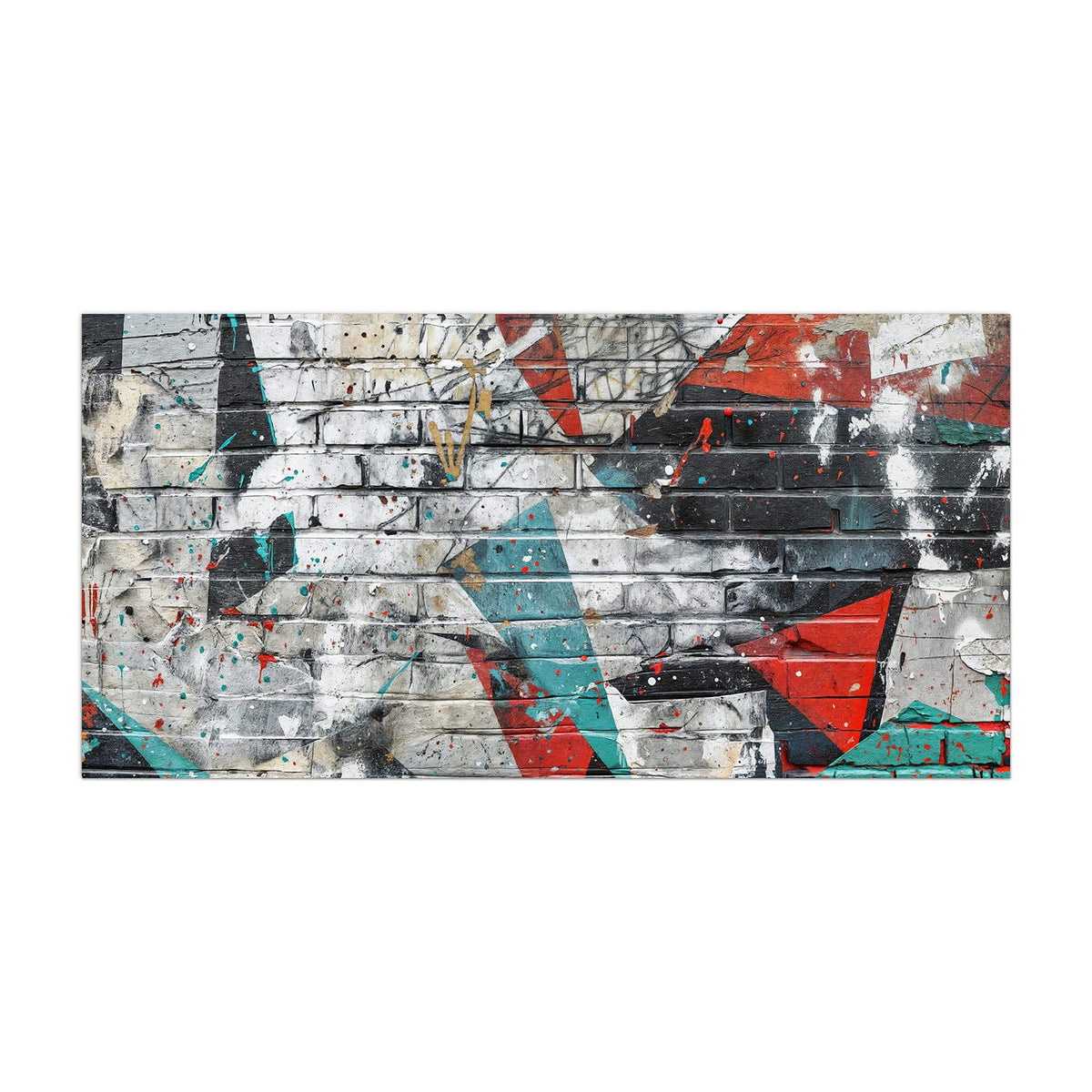 Küchenrückwand aus Glas Zickzack-Graffiti im Hochformat, Motiv bildfüllend von vorn