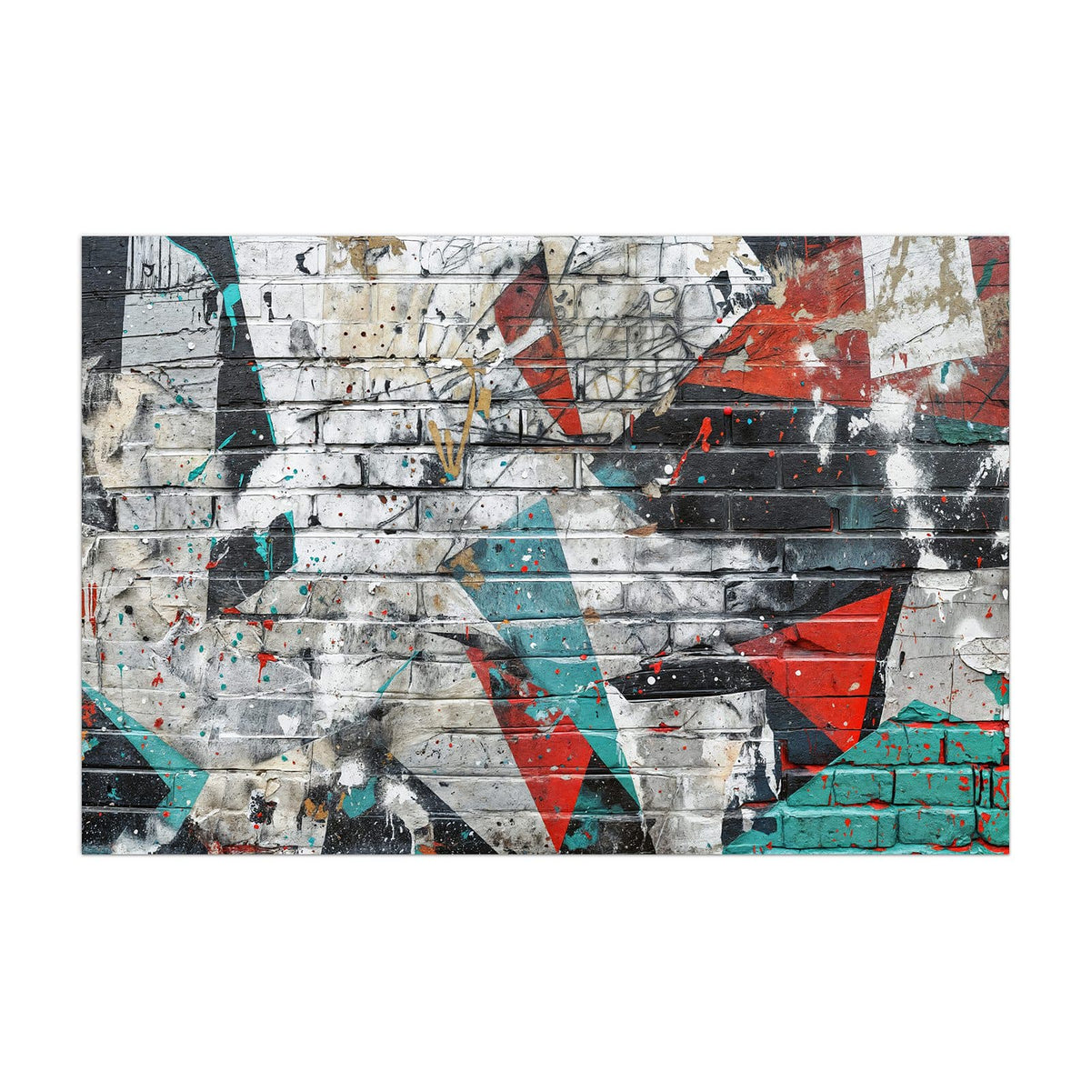 Küchenrückwand aus Glas Zickzack-Graffiti im Hochformat, Motiv bildfüllend von vorn