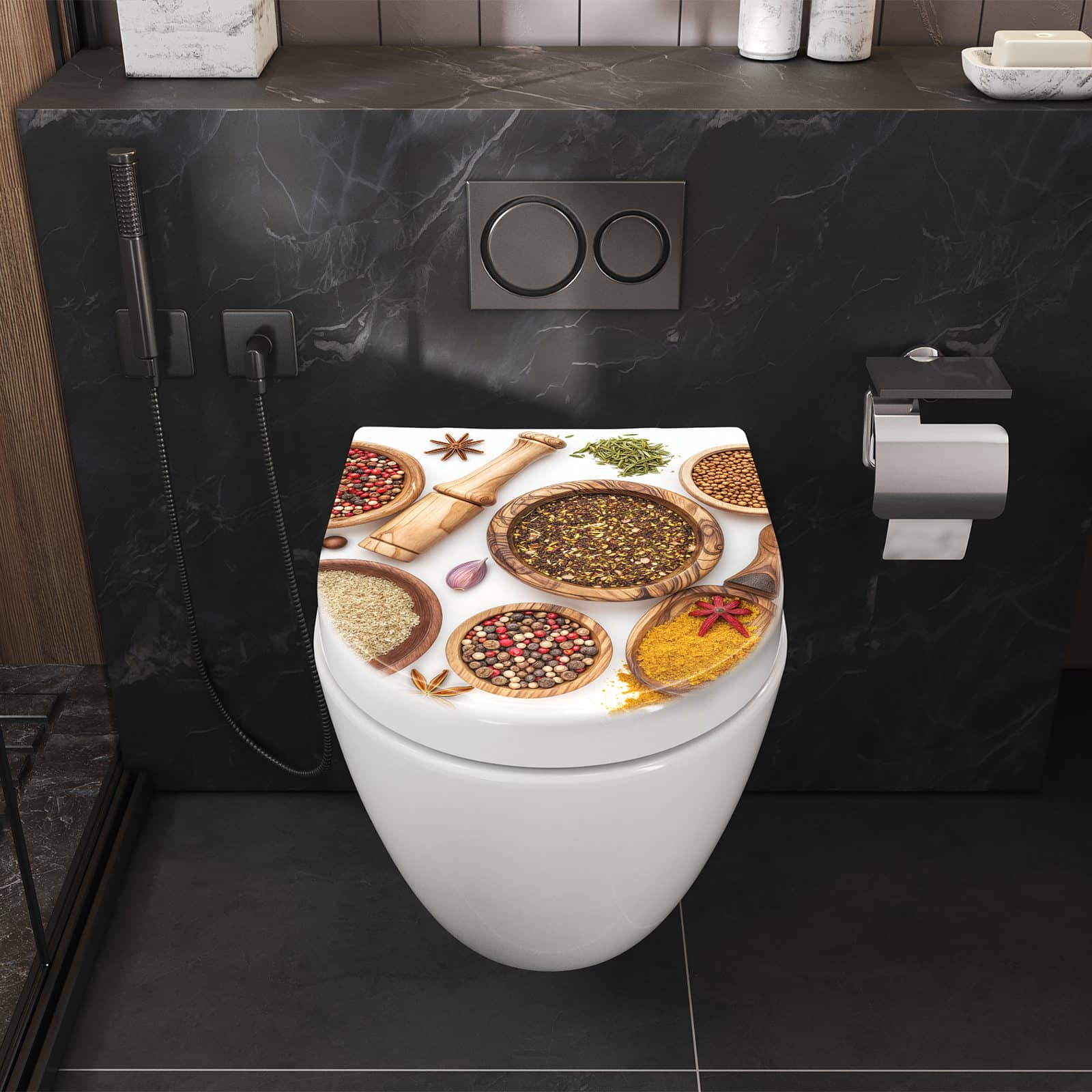 WC-Sitz mit Absenkautomatik Gewürzsammlung Zubehör
