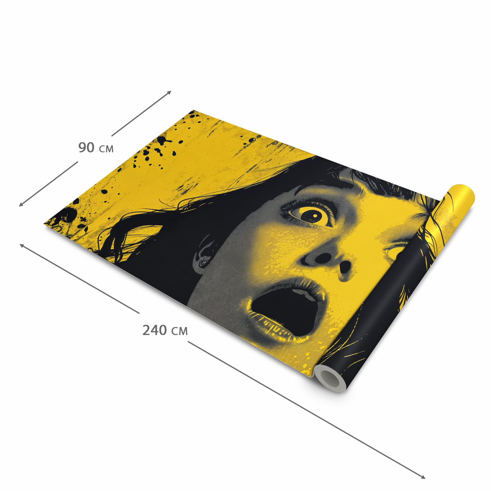 Komfortabler Küchenteppich mit Motiv Schreiendes Portrait in der Grösse 60x120 cm