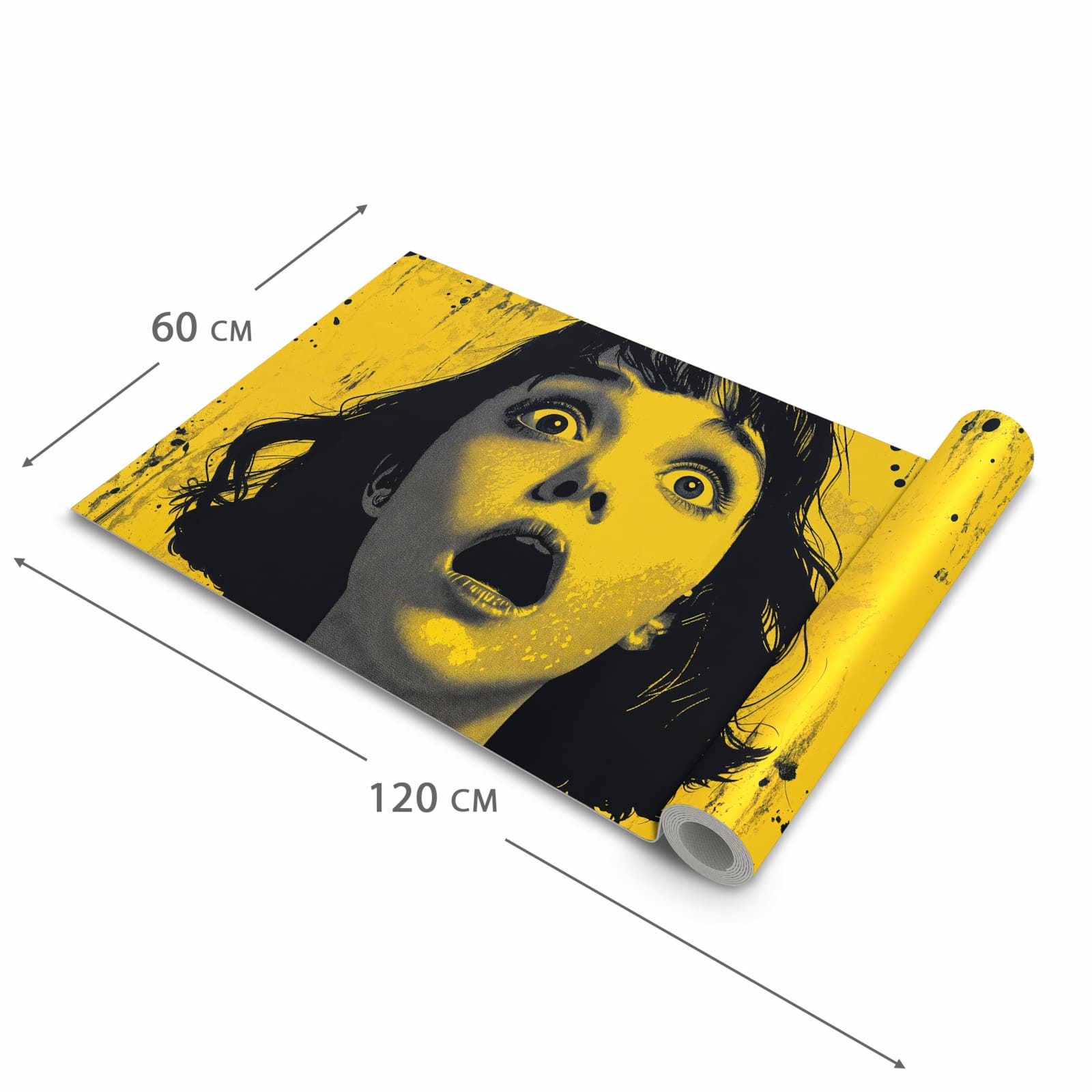 Rutschfester Küchenläufer mit Motiv Schreiendes Portrait in der Grösse 60x120 cm