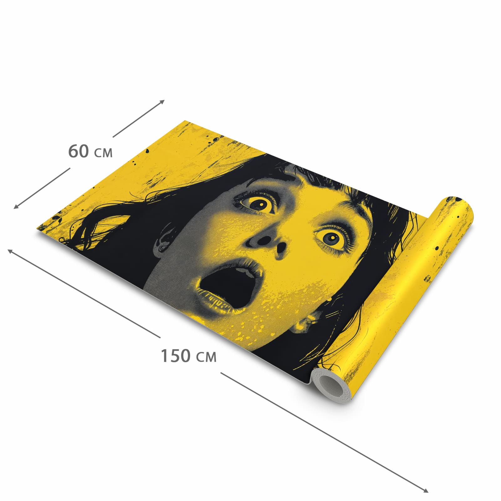 Feuchtigkeitsresistenter moderner Küchenläufer mit Motiv Schreiendes Portrait in der Grösse 60x120 cm