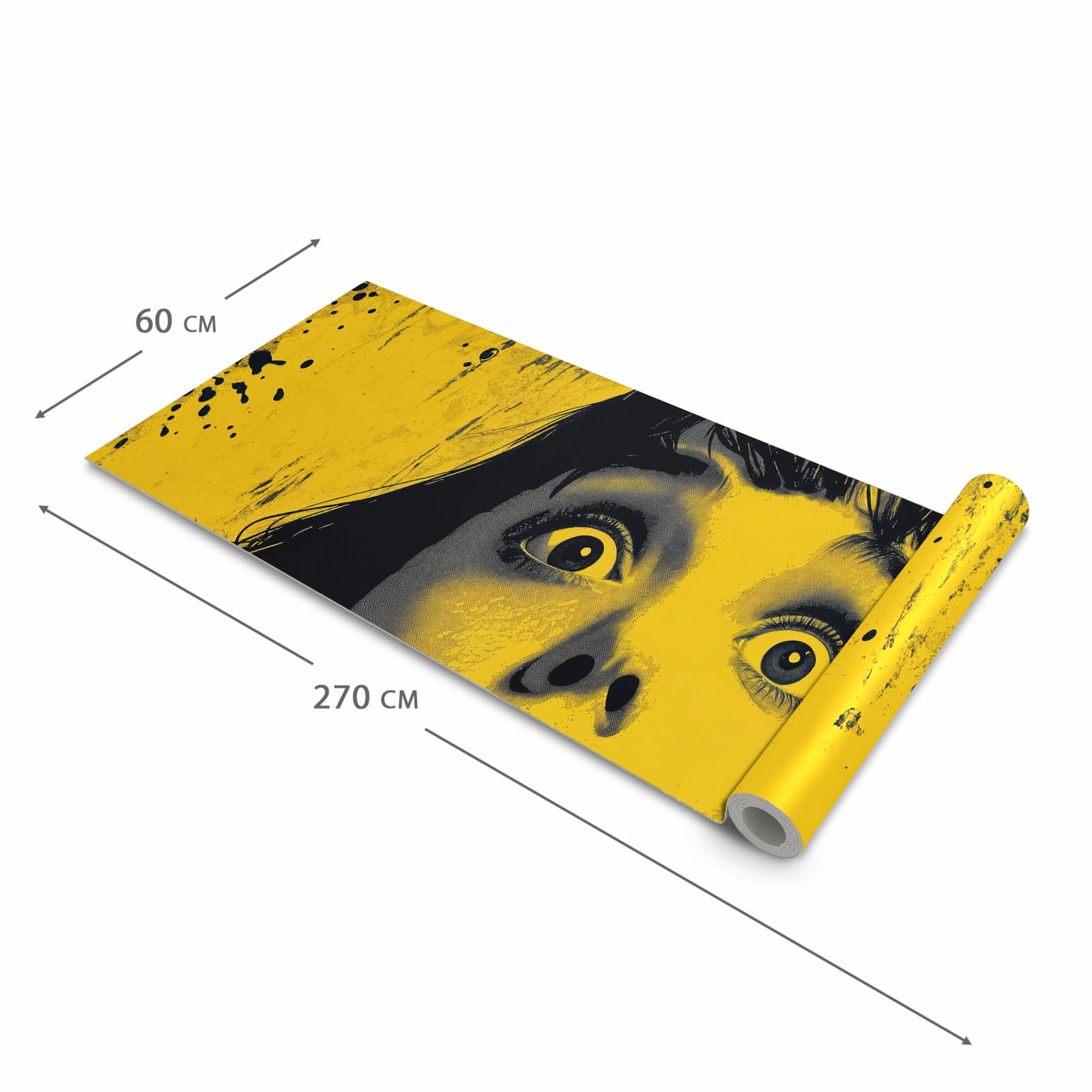 Bodenschonender moderner Küchenläufer mit Motiv Schreiendes Portrait in der Grösse 60x120 cm