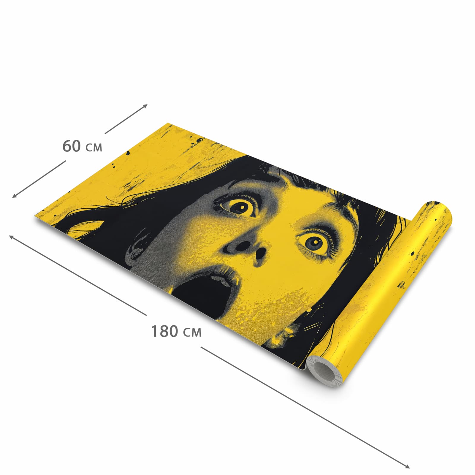 Bodenschonender Küchenläufer nach Maß mit Motiv Schreiendes Portrait in der Größe 60x120 cm