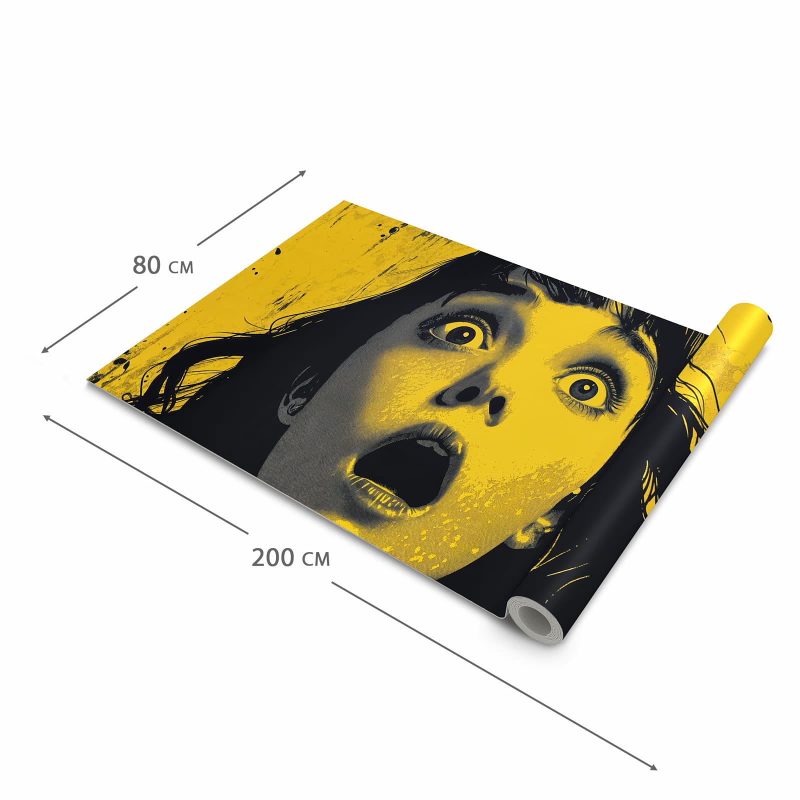 Küchenteppich mit Motiv Schreiendes Portrait in der Grösse 60x120 cm für sichere Aufbewahrung