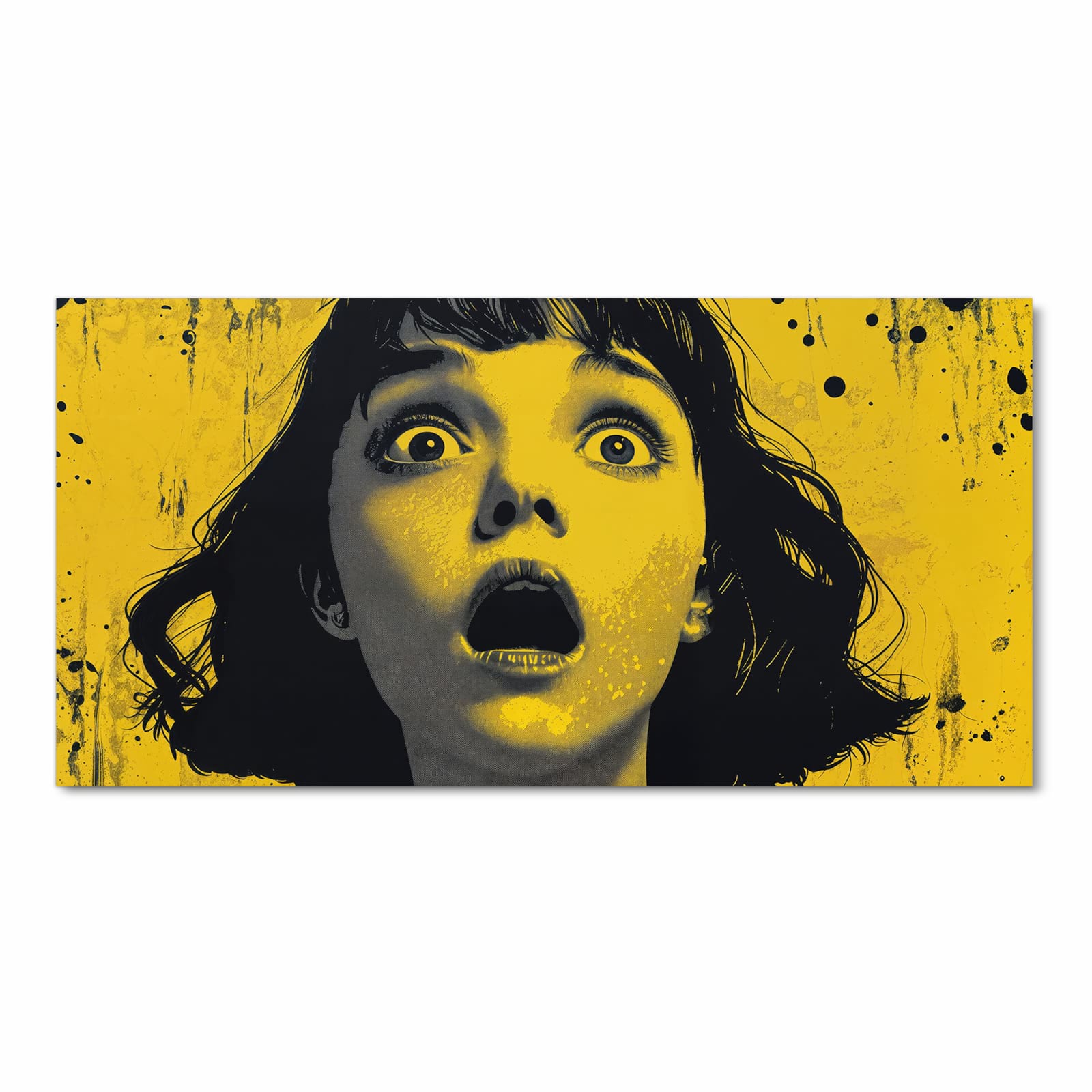 Formstabiler waschbarer Teppich fürs Esszimmer mit Motiv Schreiendes Portrait in Frontansicht