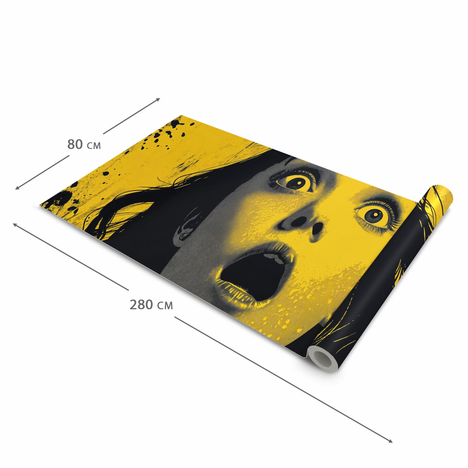 Geräuschdämpfender Küchenteppich mit Motiv Schreiendes Portrait in der Grösse 60x120 cm