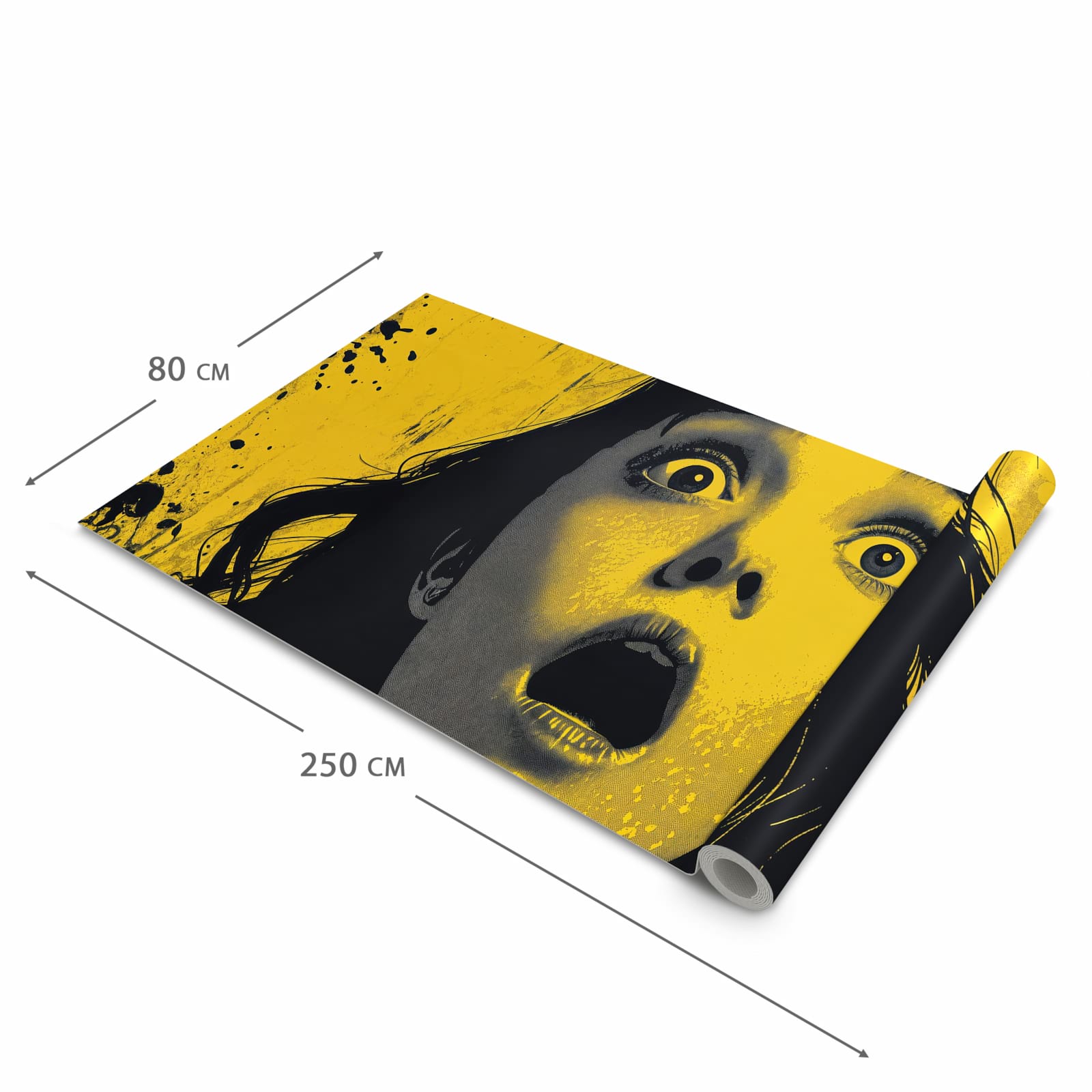 Zeitsparender Küchenteppich mit Motiv Schreiendes Portrait in der Grösse 60x120 cm