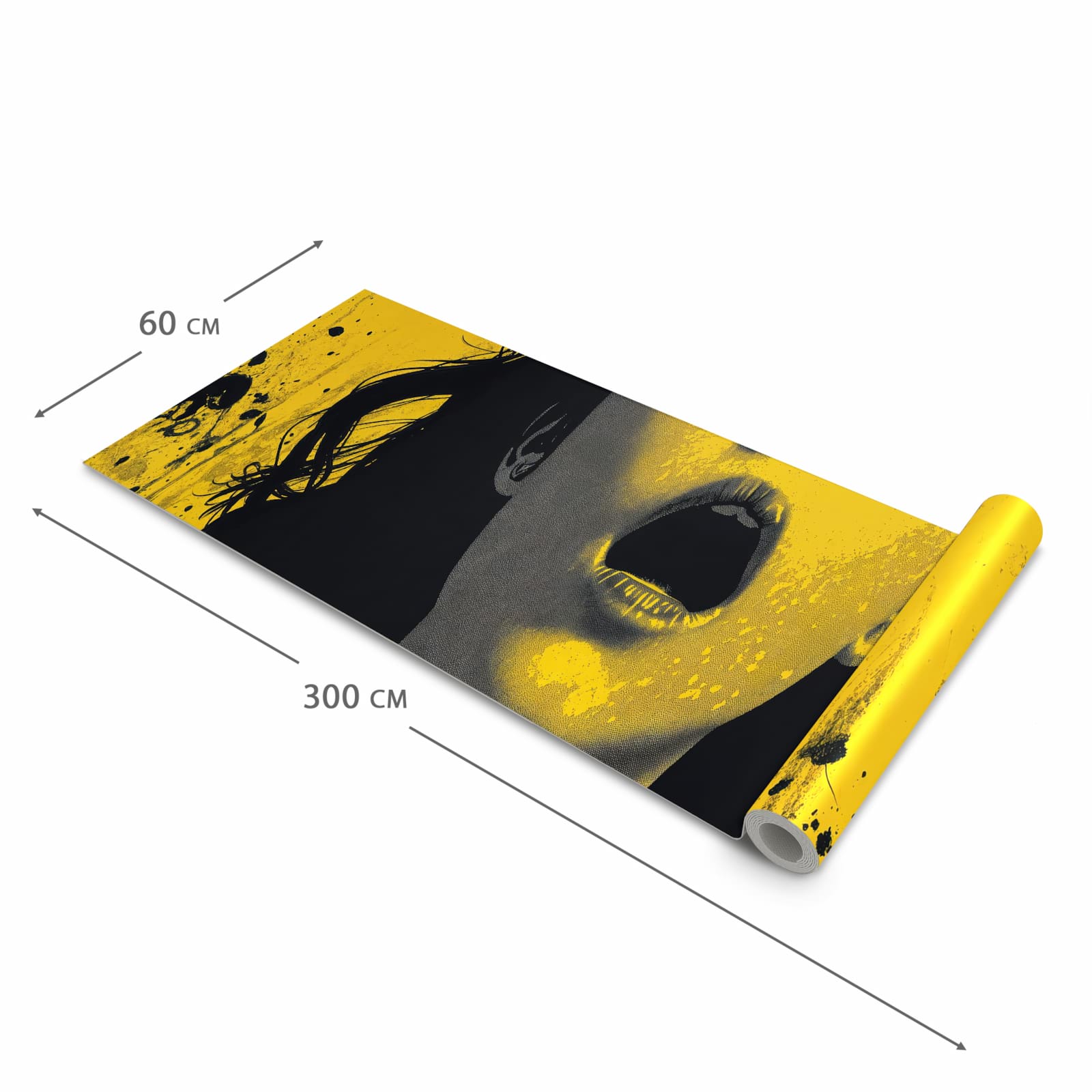 Farbbeständiger abwaschbarer Küchenläufer mit Motiv Schreiendes Portrait in der Größe 60x120 cm