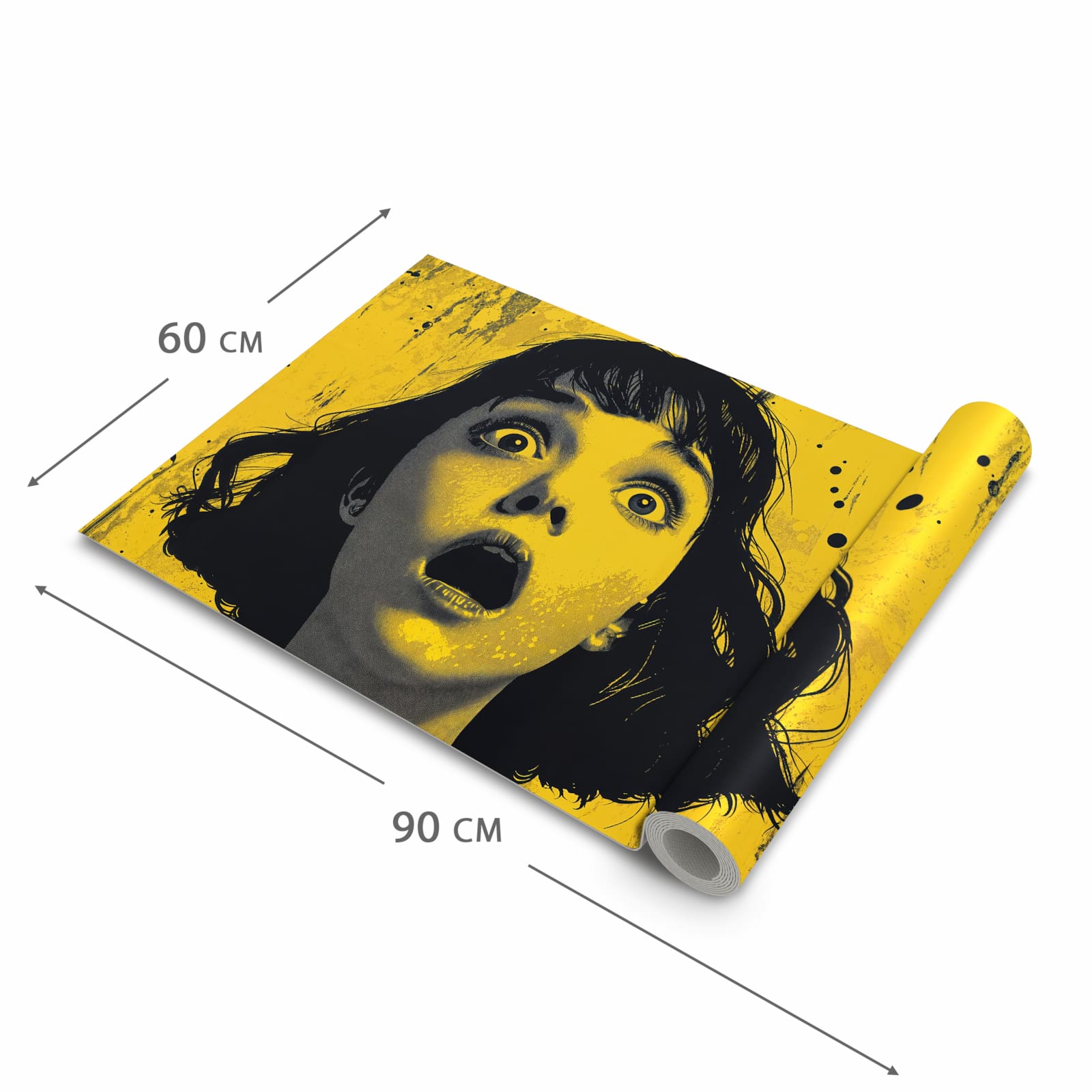 Formstabiler abwaschbarer Küchenteppich mit Motiv Schreiendes Portrait in der Grösse 60x120 cm