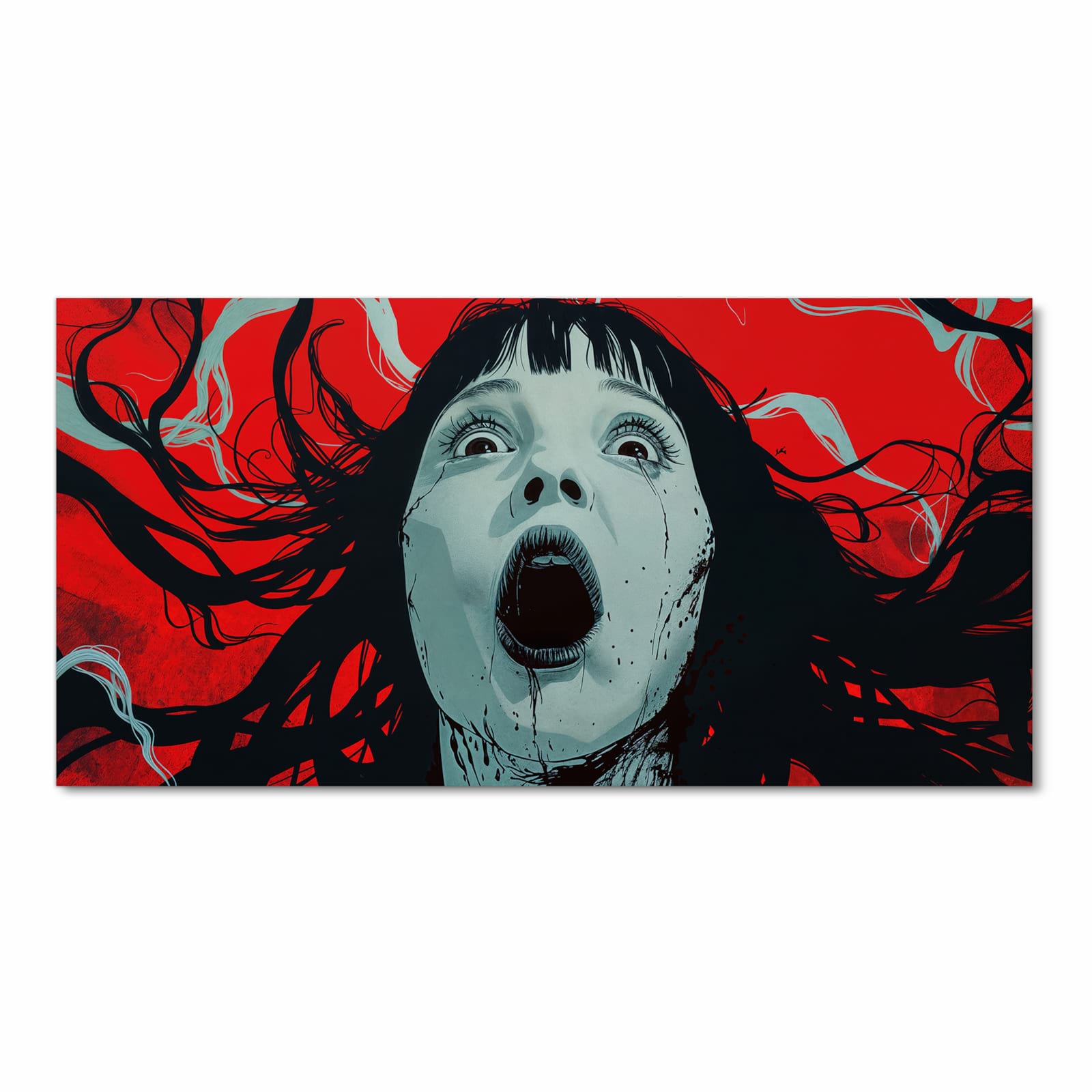 Küchenteppich mit Motiv Schreiende Person in Frontansicht für angenehme Haptik