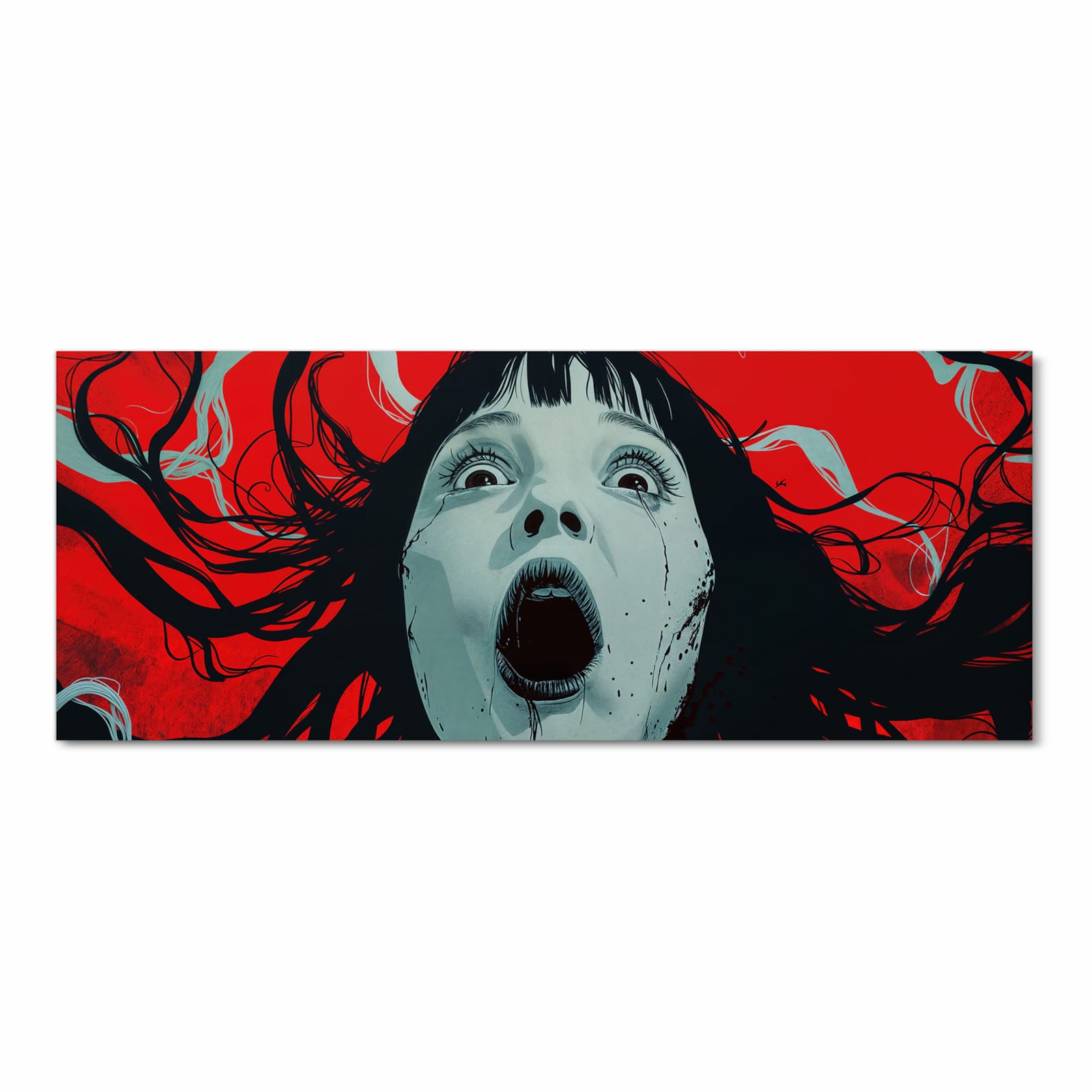 Hygienischer Küchenläufer mit Motiv Schreiende Person in Frontansicht