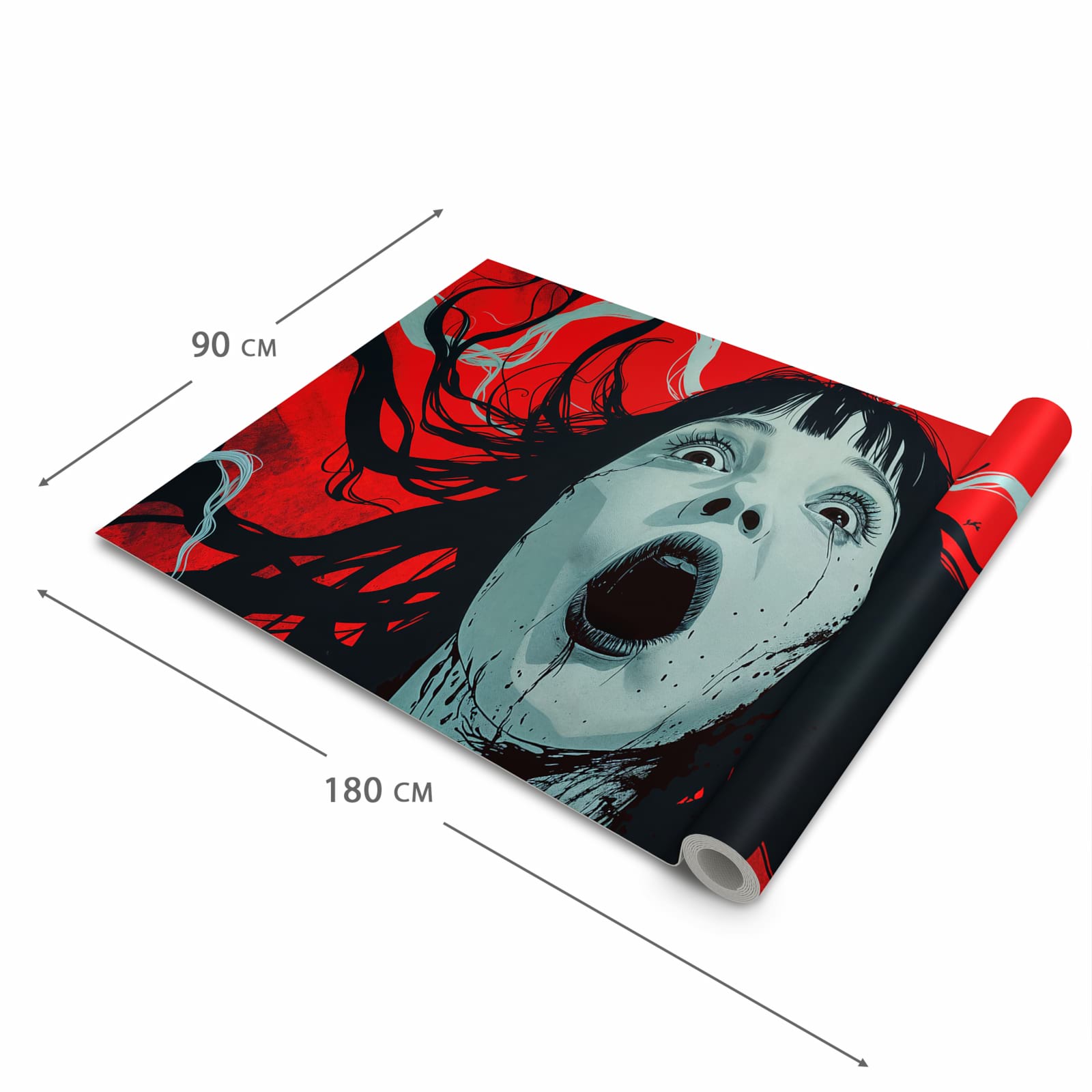 Waschbarer rutschfester Küchenläufer mit Motiv Schreiende Person in der Grösse 60x120 cm