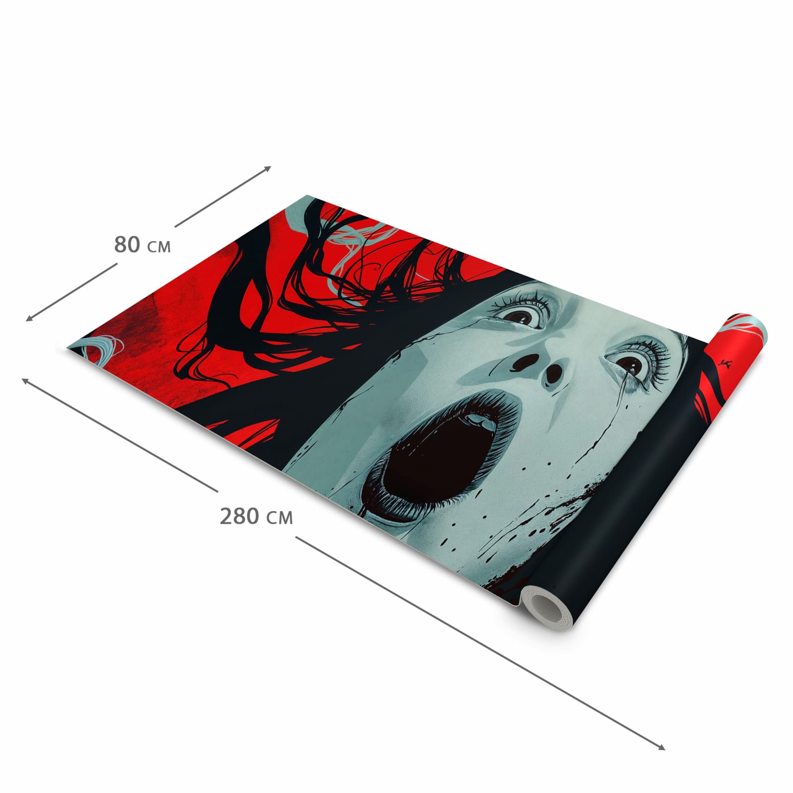 Hygienischer rutschfester Küchenläufer mit Motiv Schreiende Person in der Grösse 60x120 cm