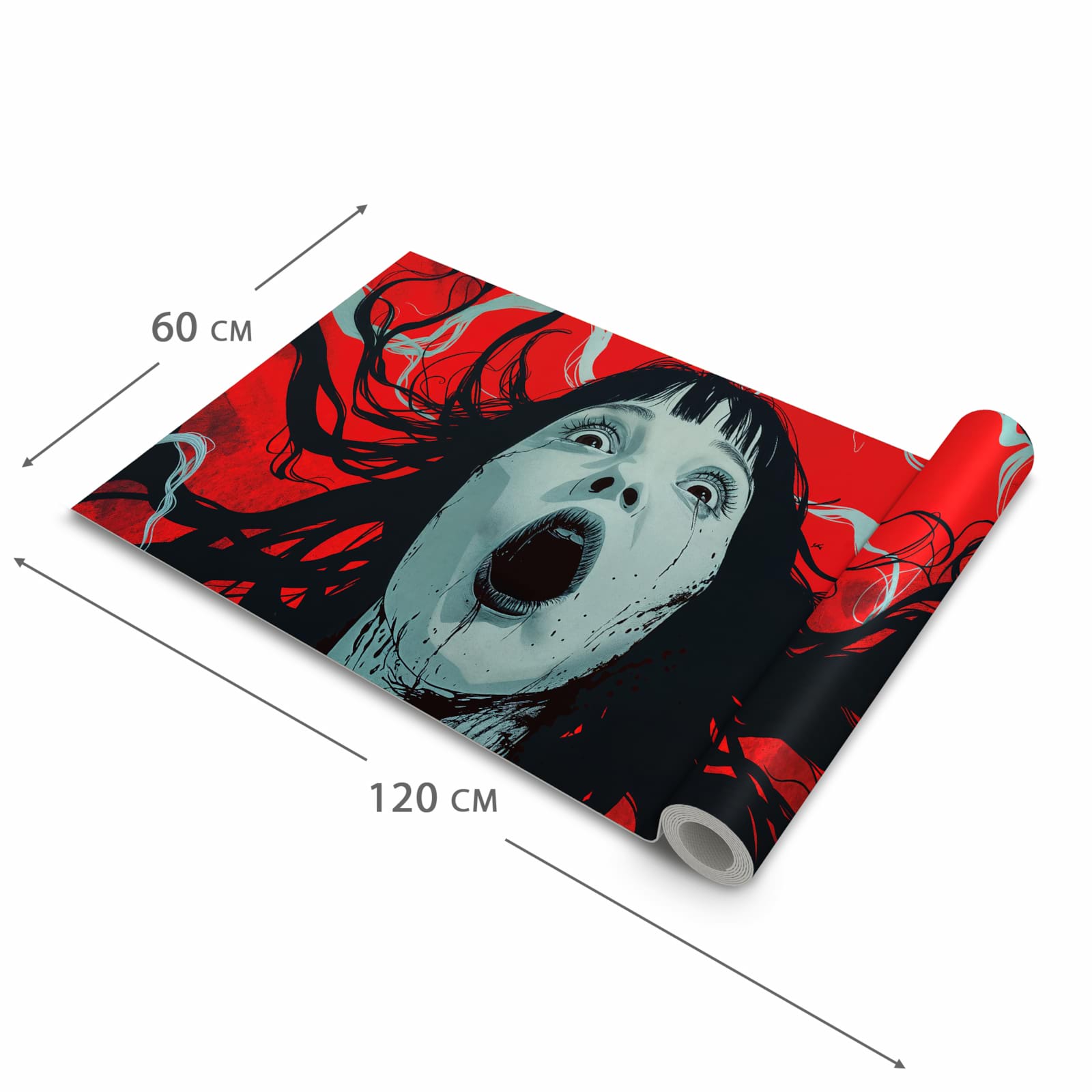 Schmutzabweisender Küchenteppich mit Motiv Schreiende Person in der Grösse 60x120 cm