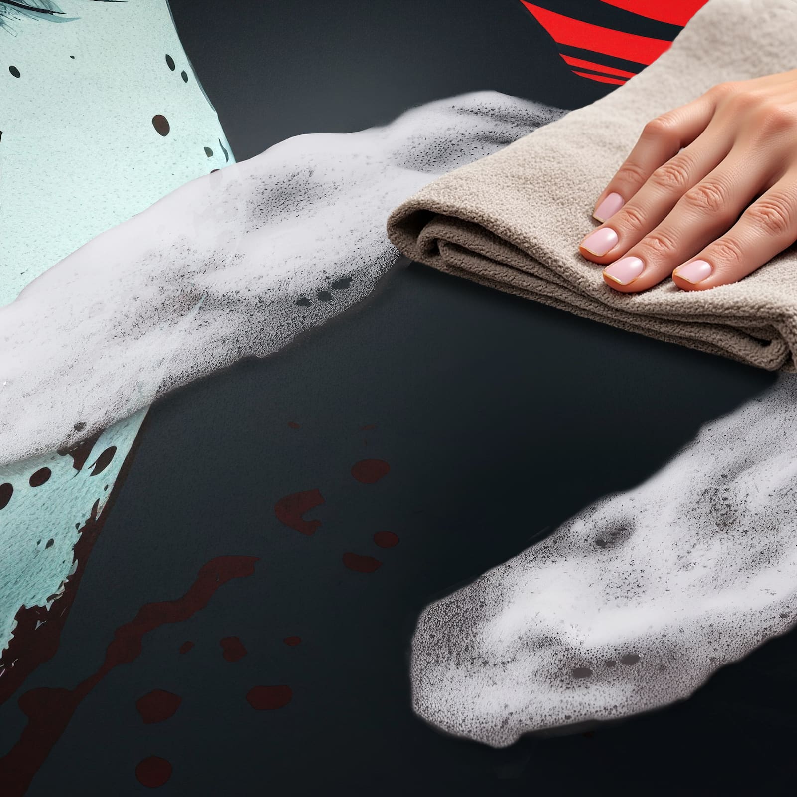 Pflegeleichter moderner Küchenläufer mit Motiv Schreiende Person - einfach zu reinigen