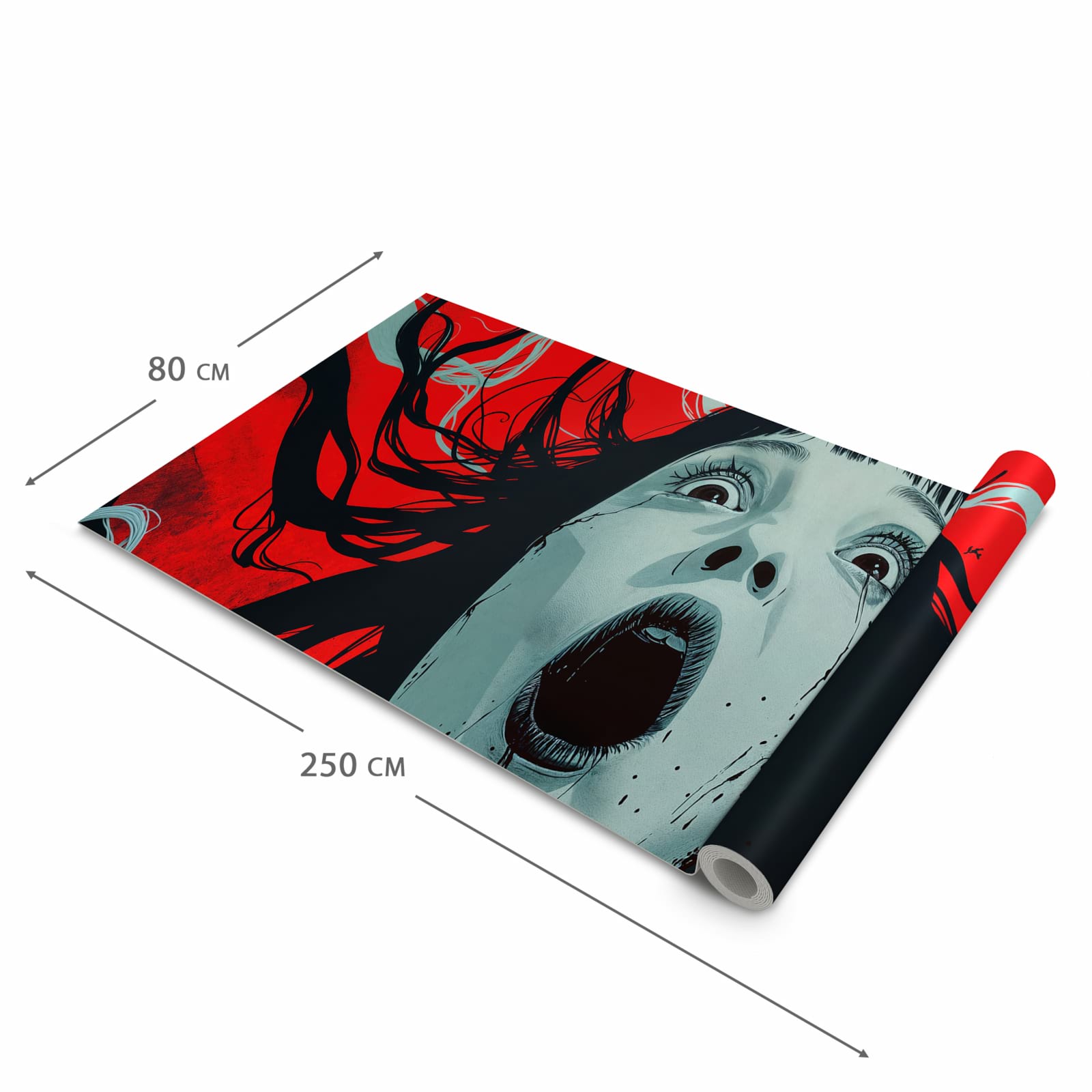 Waschbarer Küchenläufer mit Motiv Schreiende Person in der Größe 60x120 cm, angenehme Haptik