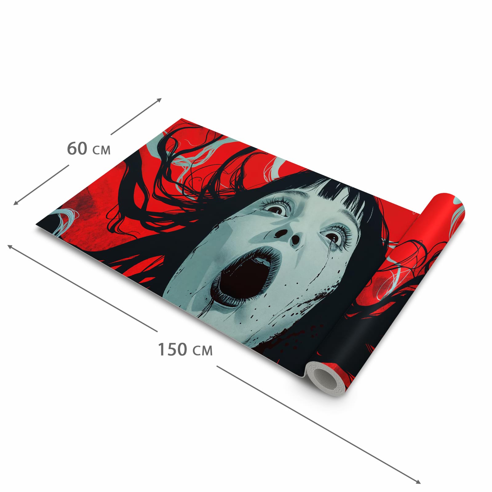 Geruchsneutraler Küchenteppich mit Motiv Schreiende Person in der Grösse 60x120 cm zum Waschen