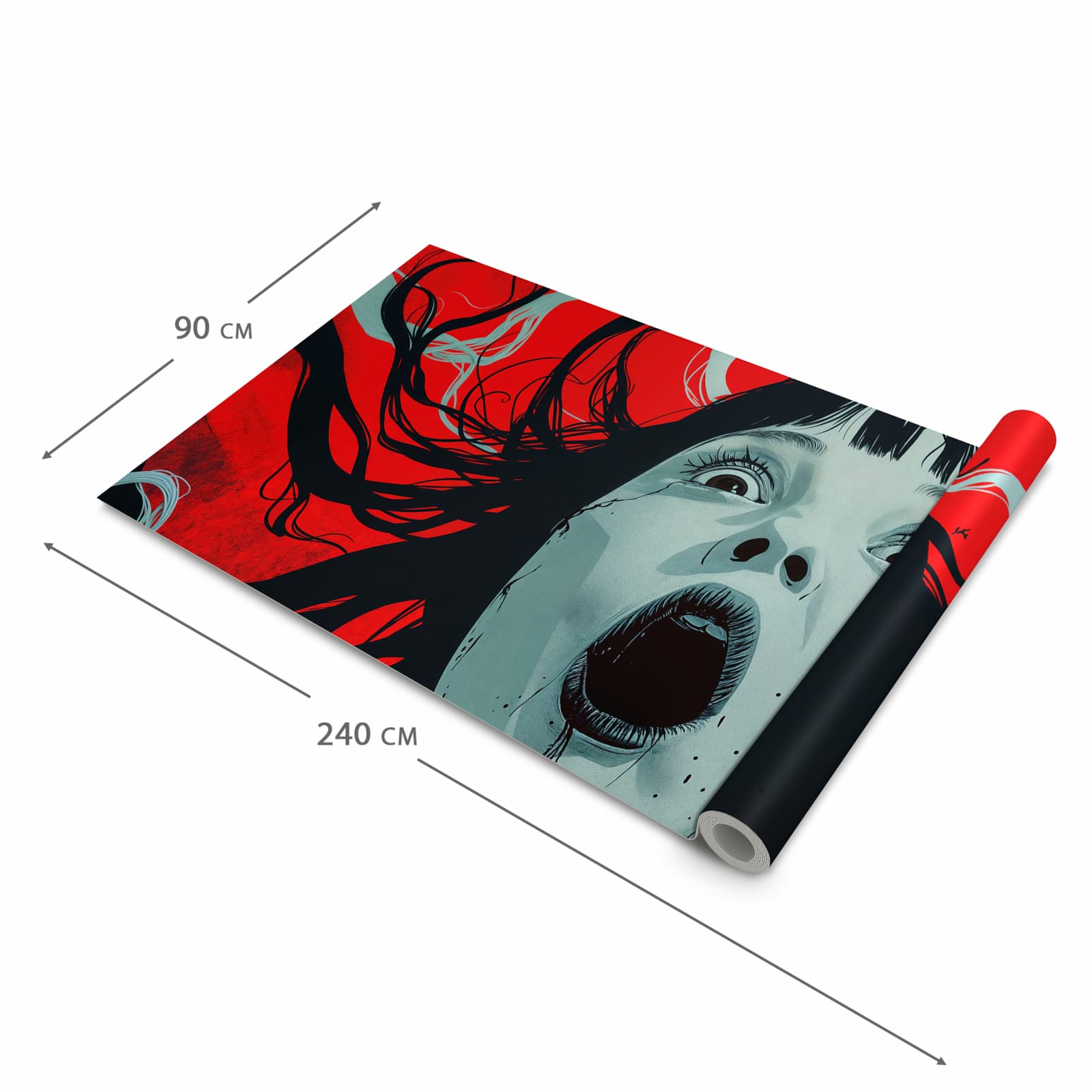 Langlebiger waschbarer Küchenläufer mit Motiv Schreiende Person in der Grösse 60x120 cm