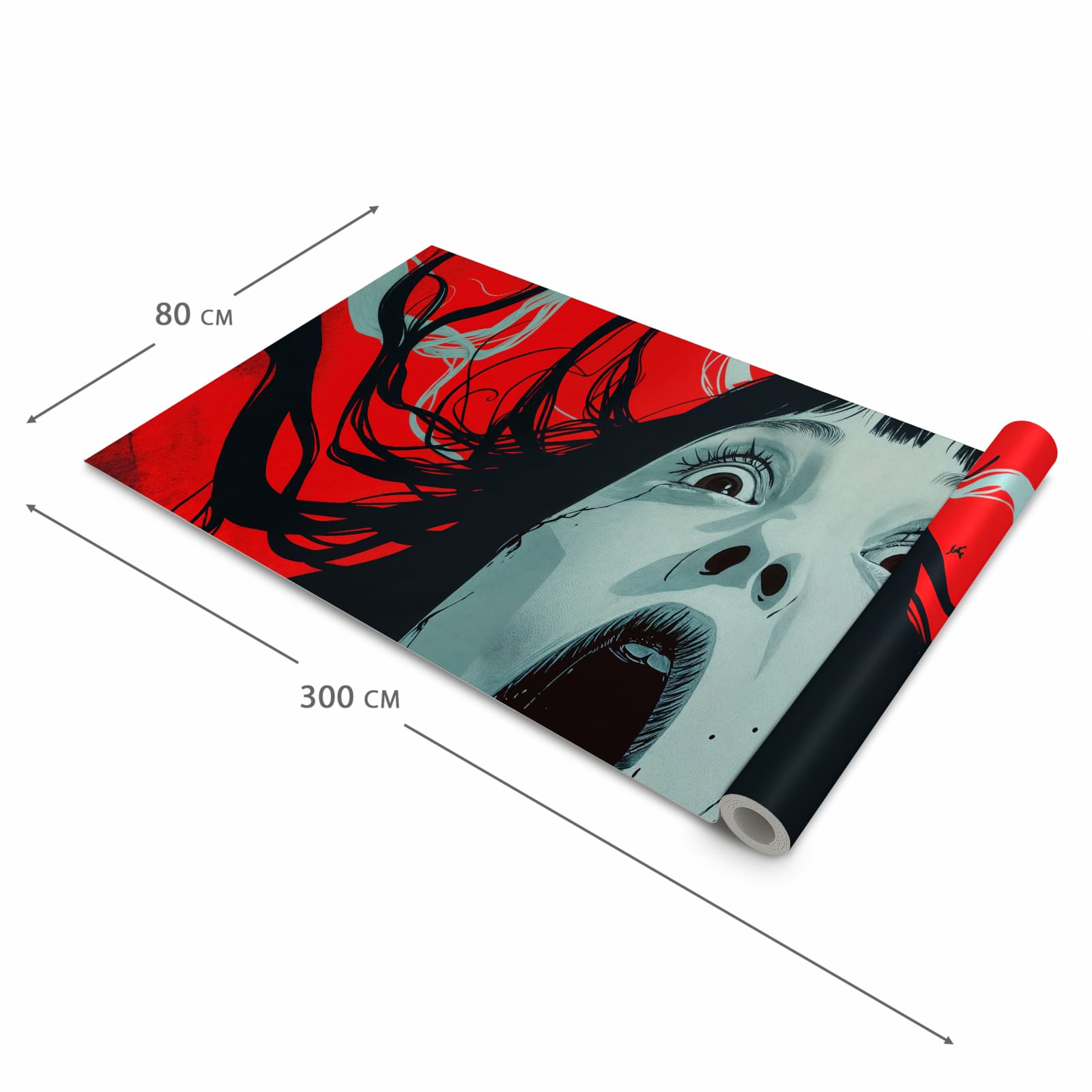 Strapazierfähiger rutschfester Küchenläufer mit Motiv Schreiende Person in der Größe 60x120 cm