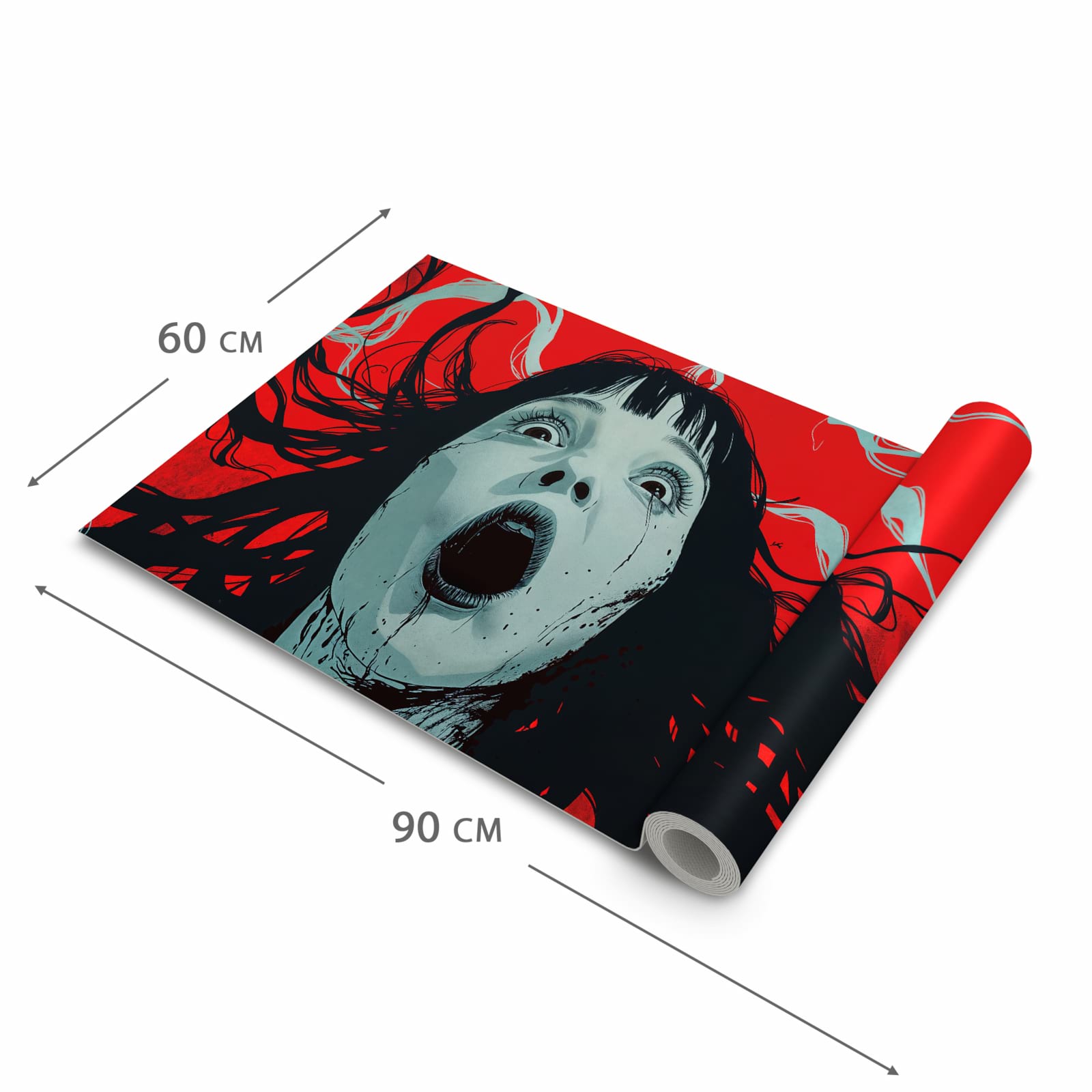 Rutschhemmender Küchenläufer mit Motiv Schreiende Person in der Grösse 60x120 cm