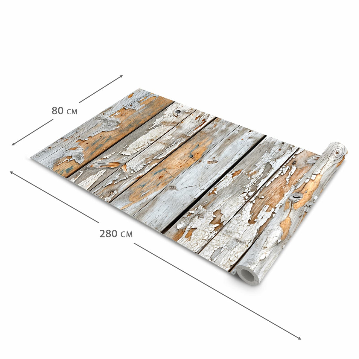 Langlebiger waschbarer Küchenläufer mit Motiv Verwittertes Holz in der Grösse 80x280 cm