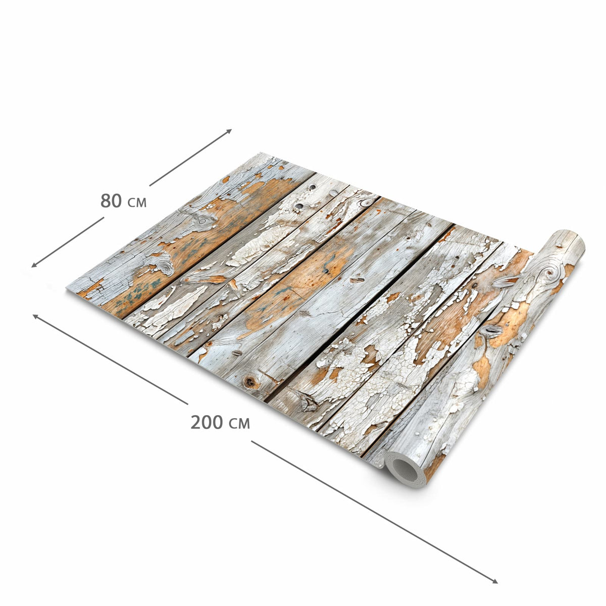 Schmutzabweisender rutschfester Küchenläufer mit Motiv Verwittertes Holz in der Größe 80x280 cm