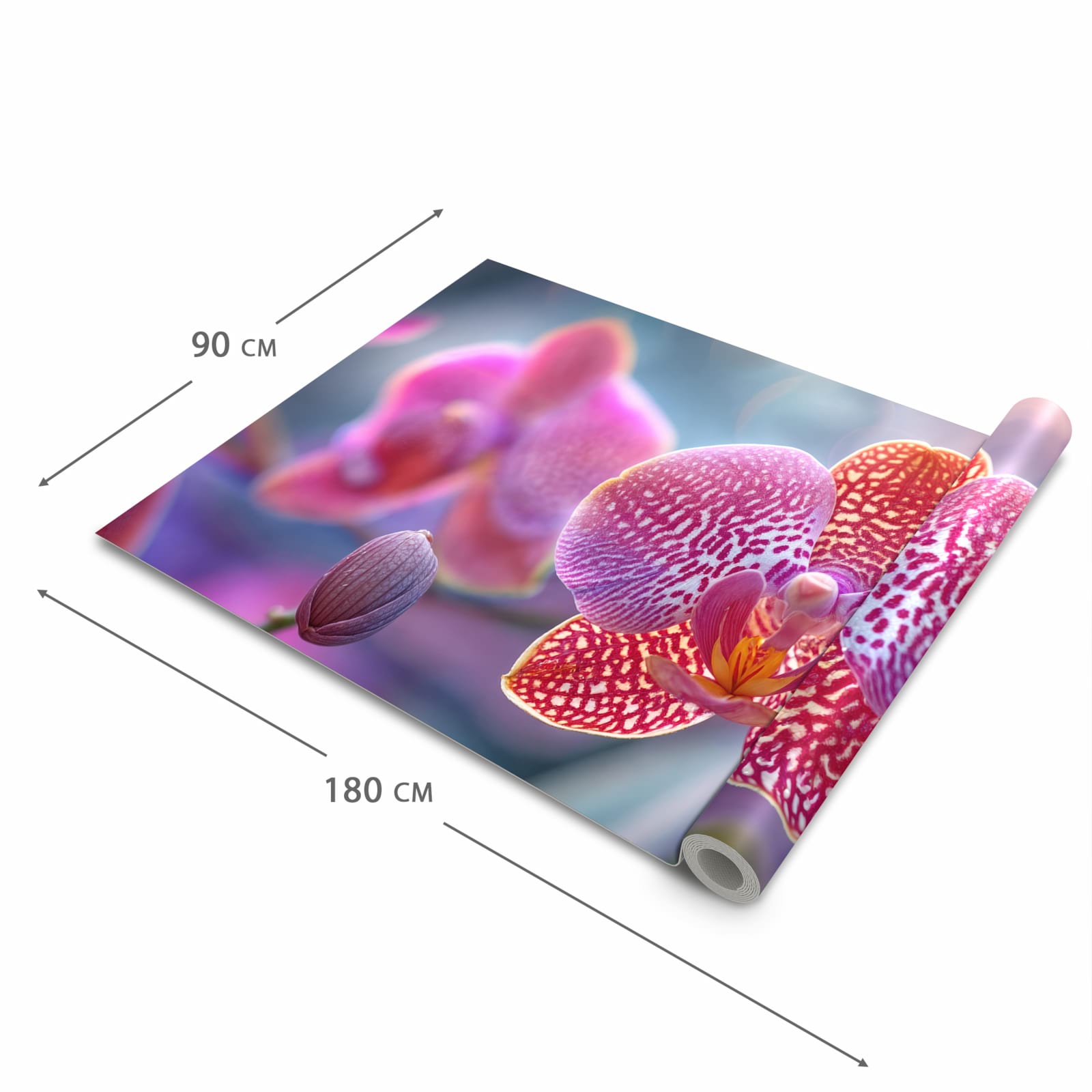 UV-beständiger rutschfester Küchenläufer mit Motiv Exotische Orchidee in der Grösse 90x240 cm