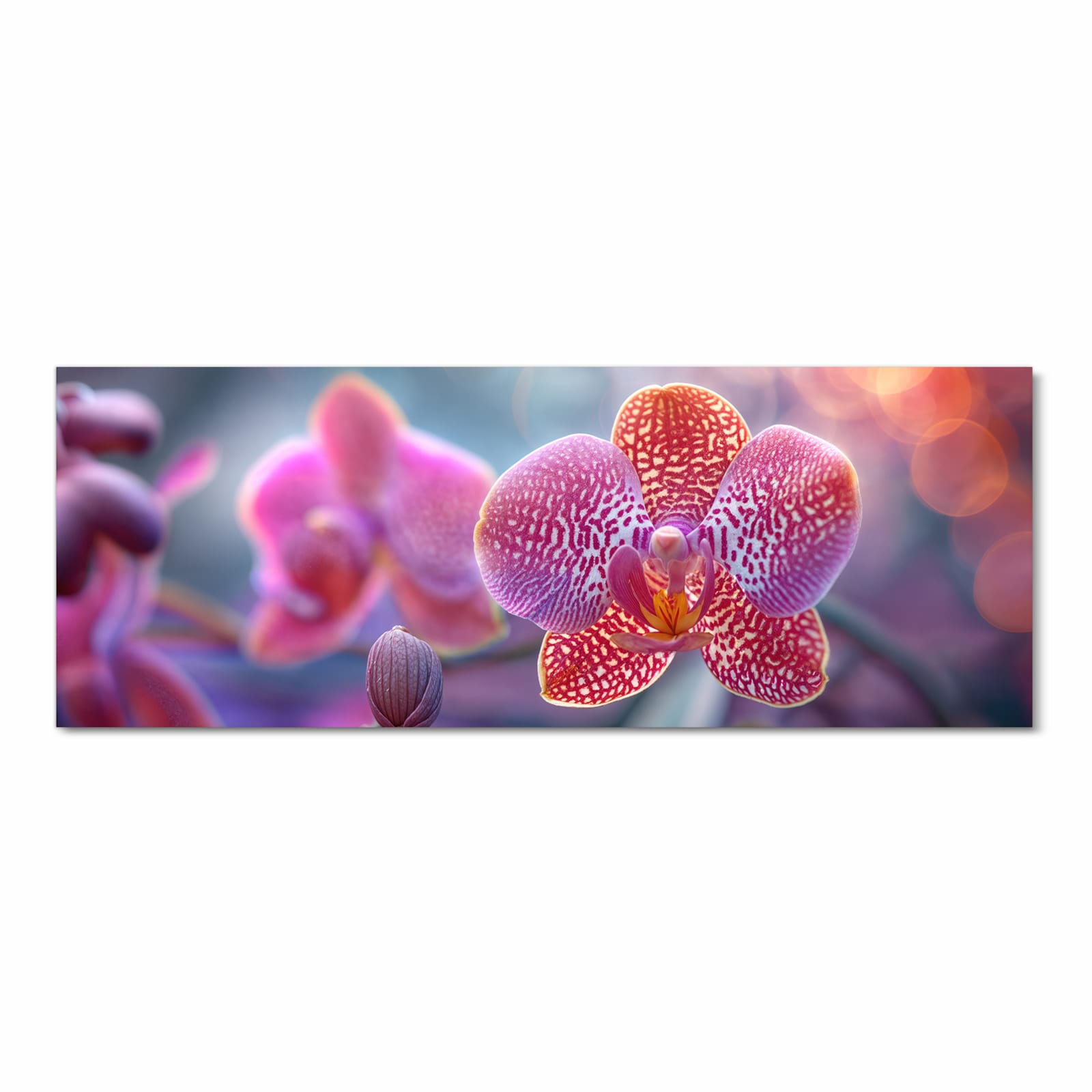 Waschbarer Küchenteppich mit Motiv Exotische Orchidee in Frontansicht für einfache Reinigung