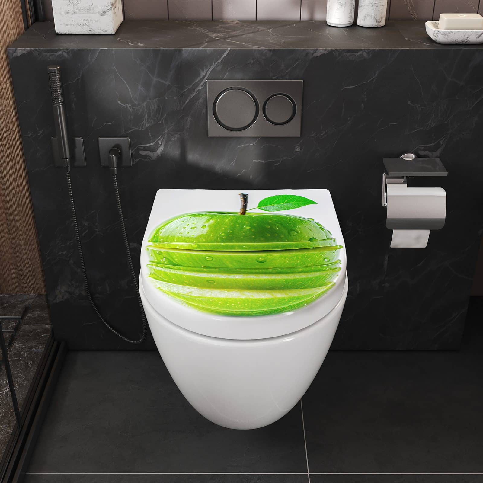 WC-Sitz mit Absenkautomatik Geschnittener Apfel