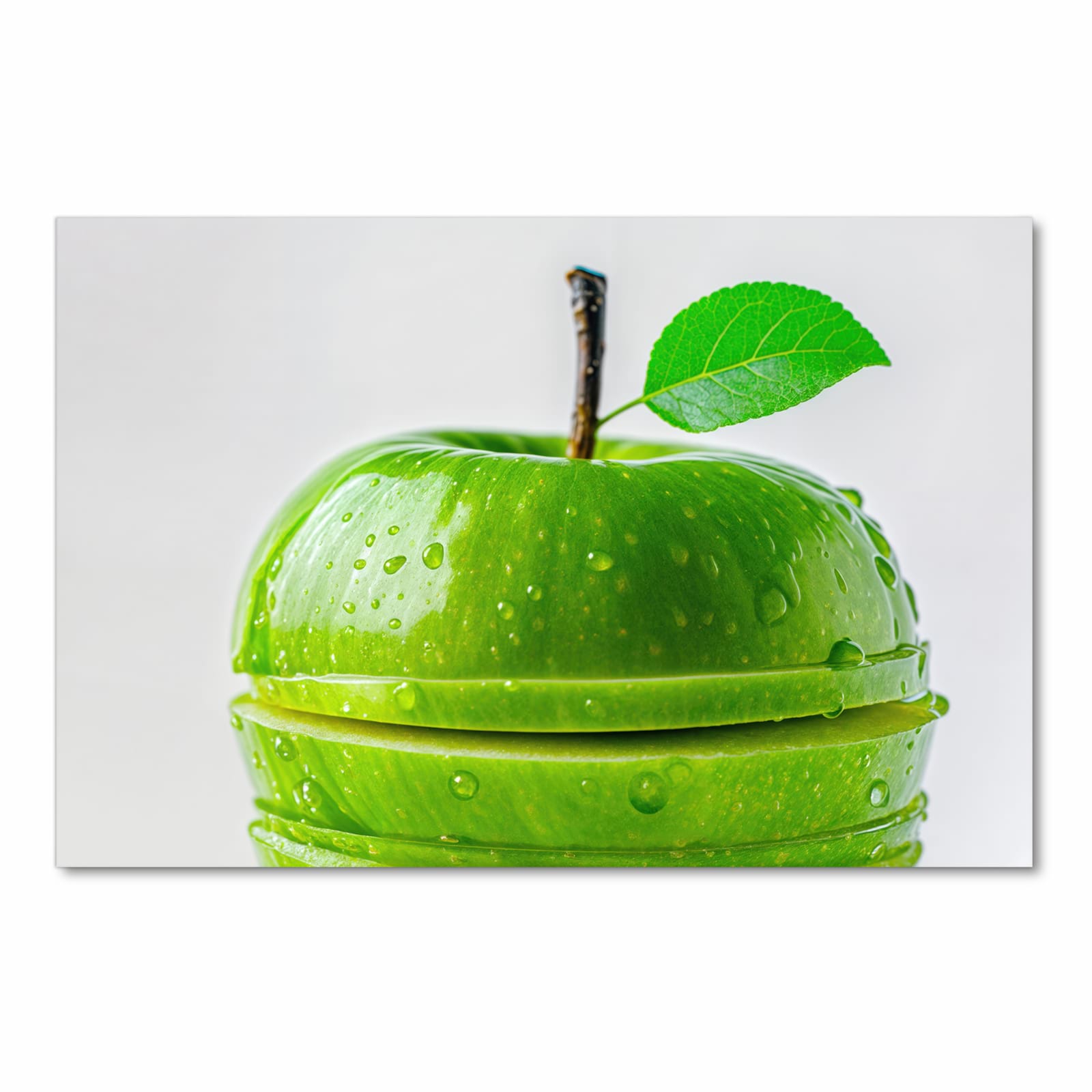 Waschbarer moderner Küchenläufer mit Motiv Geschnittener Apfel in Frontansicht