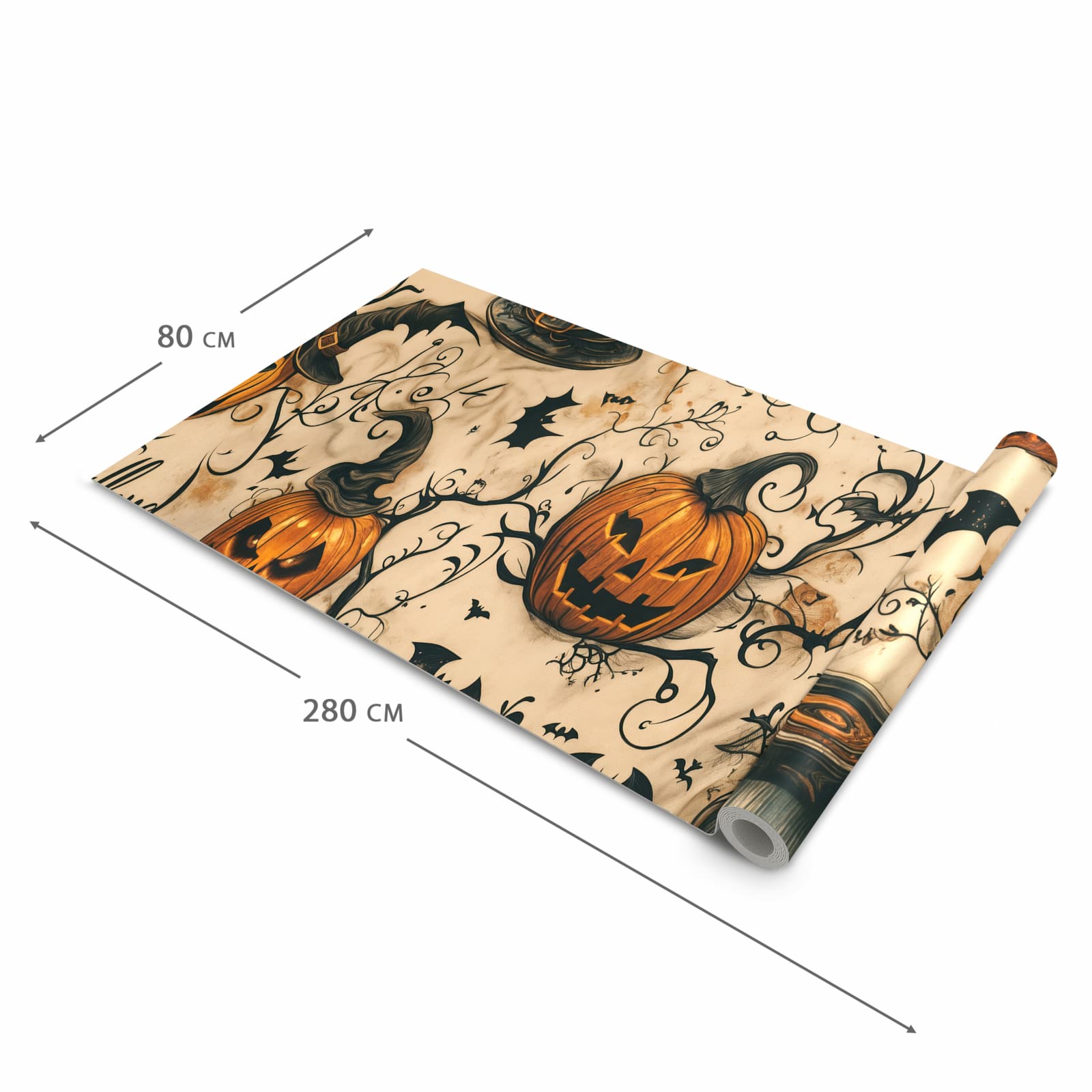 UV-beständiger Küchenläufer mit Motiv Halloween Kürbisse in der Grösse 90x240 cm