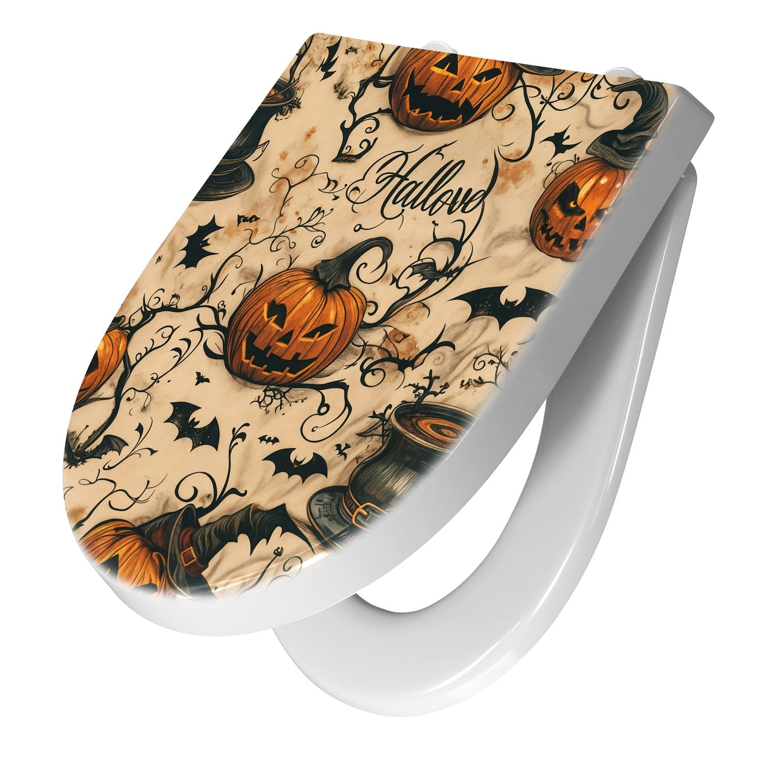 WC-Sitz mit Absenkautomatik Halloween Kürbisse