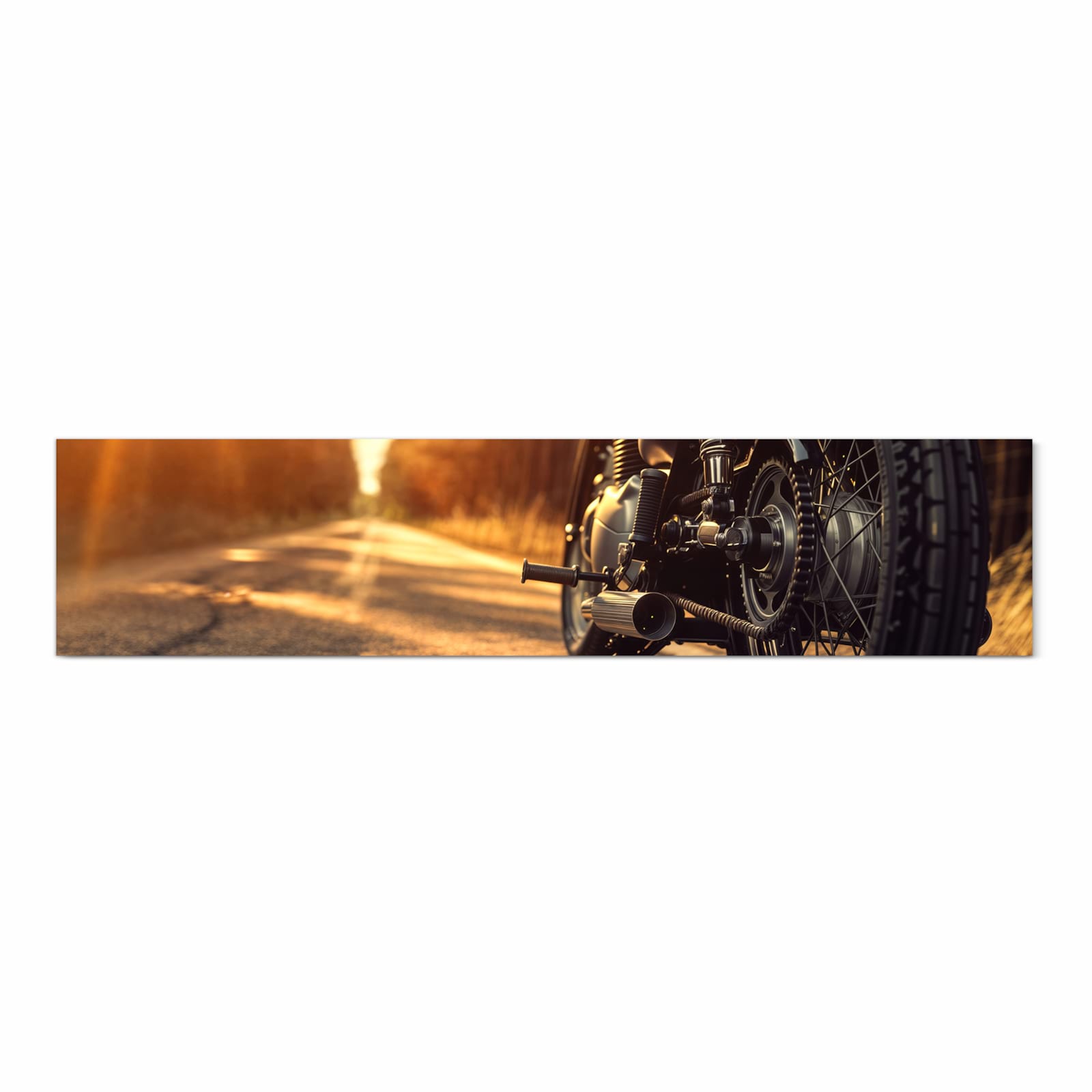 Rutschfester Küchenteppich mit Motiv Motorradsonne in Frontansicht schützt den Boden