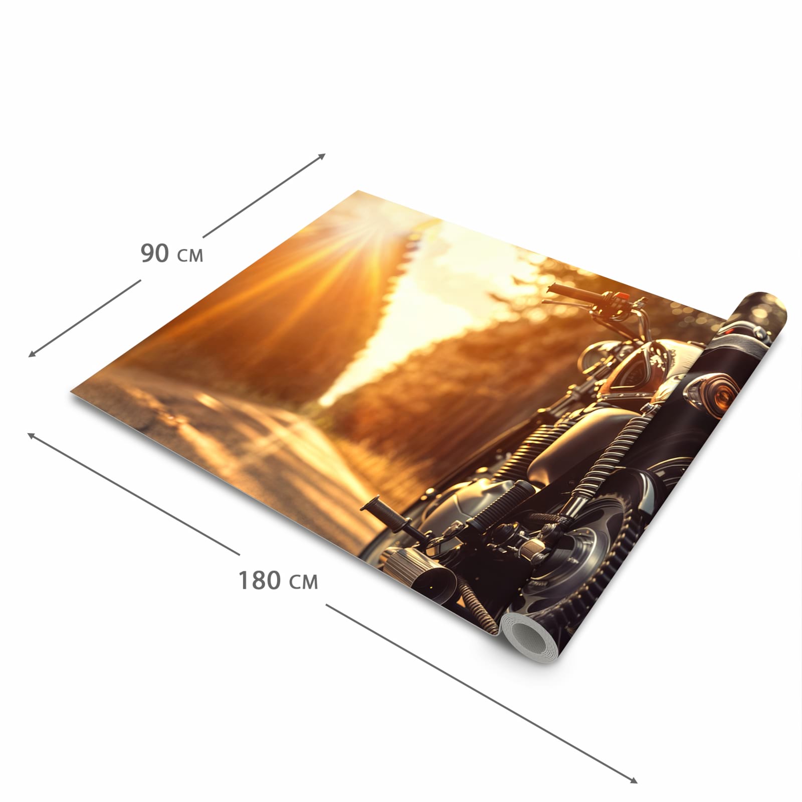 Rutschfester Küchenteppich mit Motiv Motorradsonne in der Grösse 90x180 cm