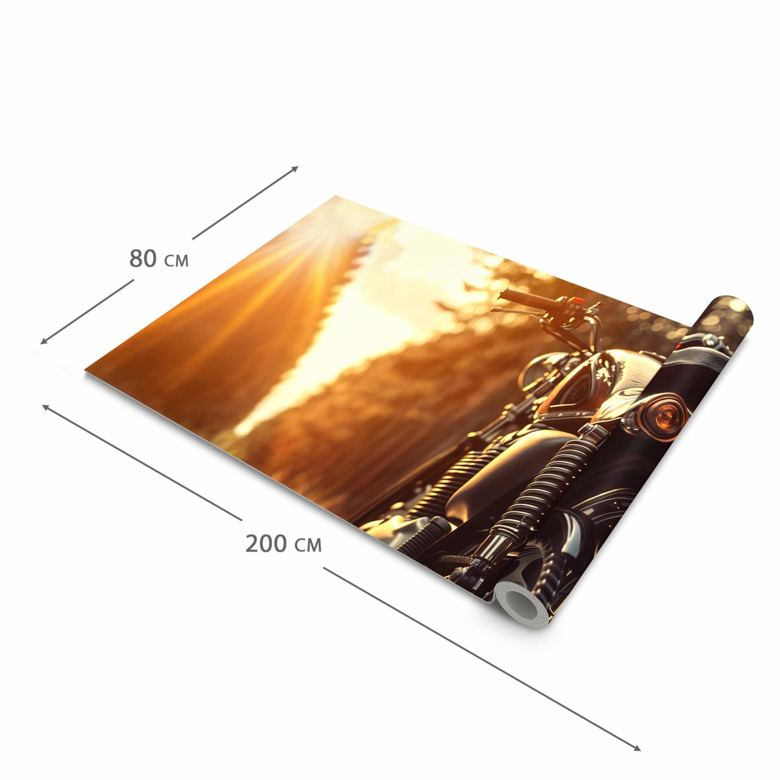 Hygienischer Küchenteppich mit Motiv Motorradsonne in der Grösse 90x180 cm