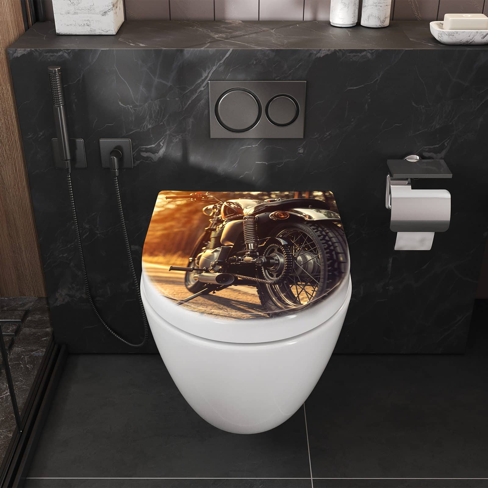 WC-Sitz mit Absenkautomatik Motorradsonne