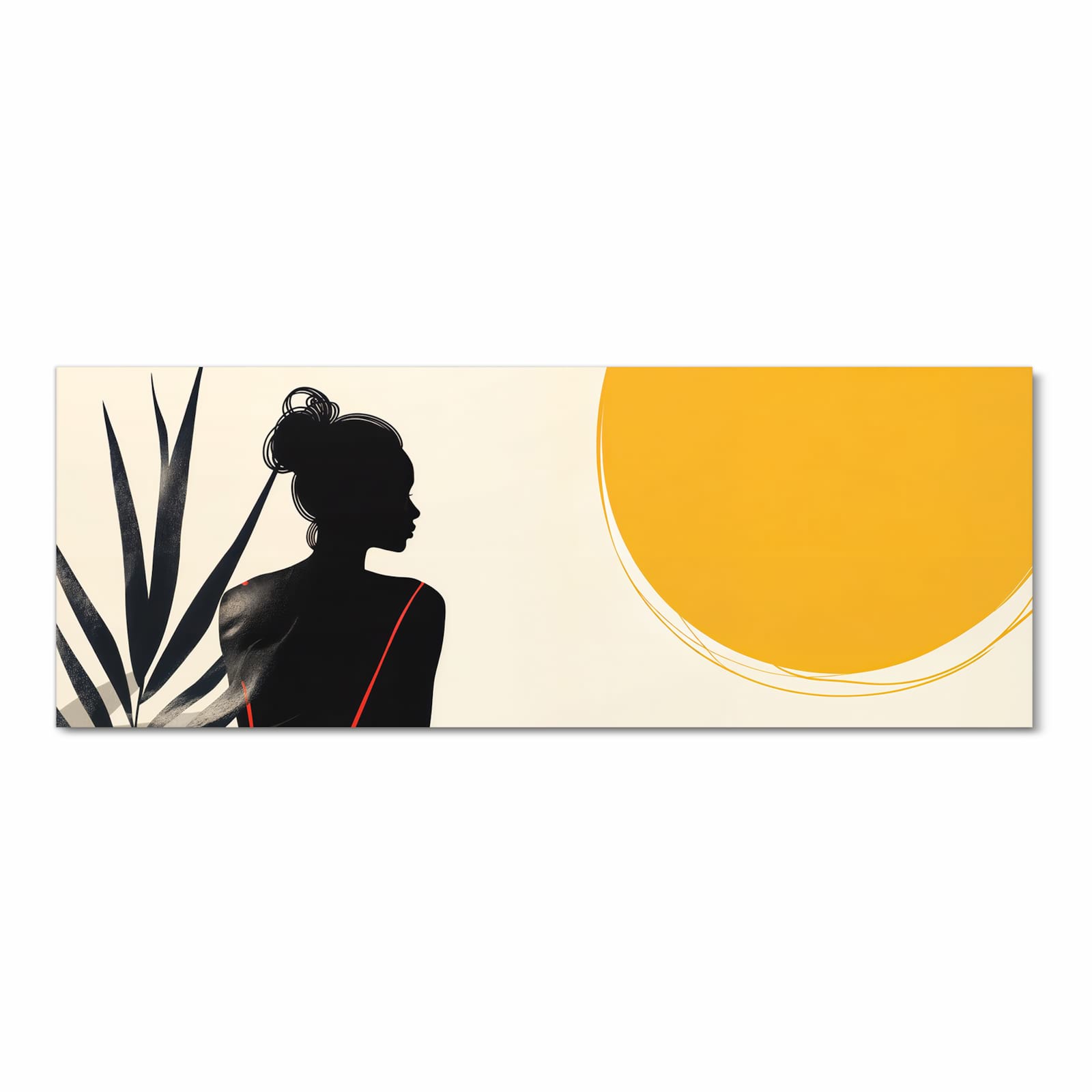 Strapazierfähiger dünner Küchenteppich mit Motiv Sanfte Sonnenbaden in Frontansicht