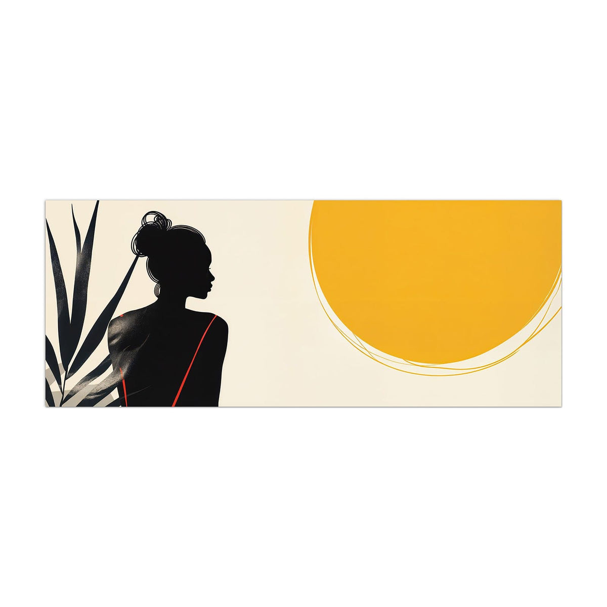 Küchenrückwand aus Glas Frau im roten Kleid im Hochformat, Motiv bildfüllend von vorn