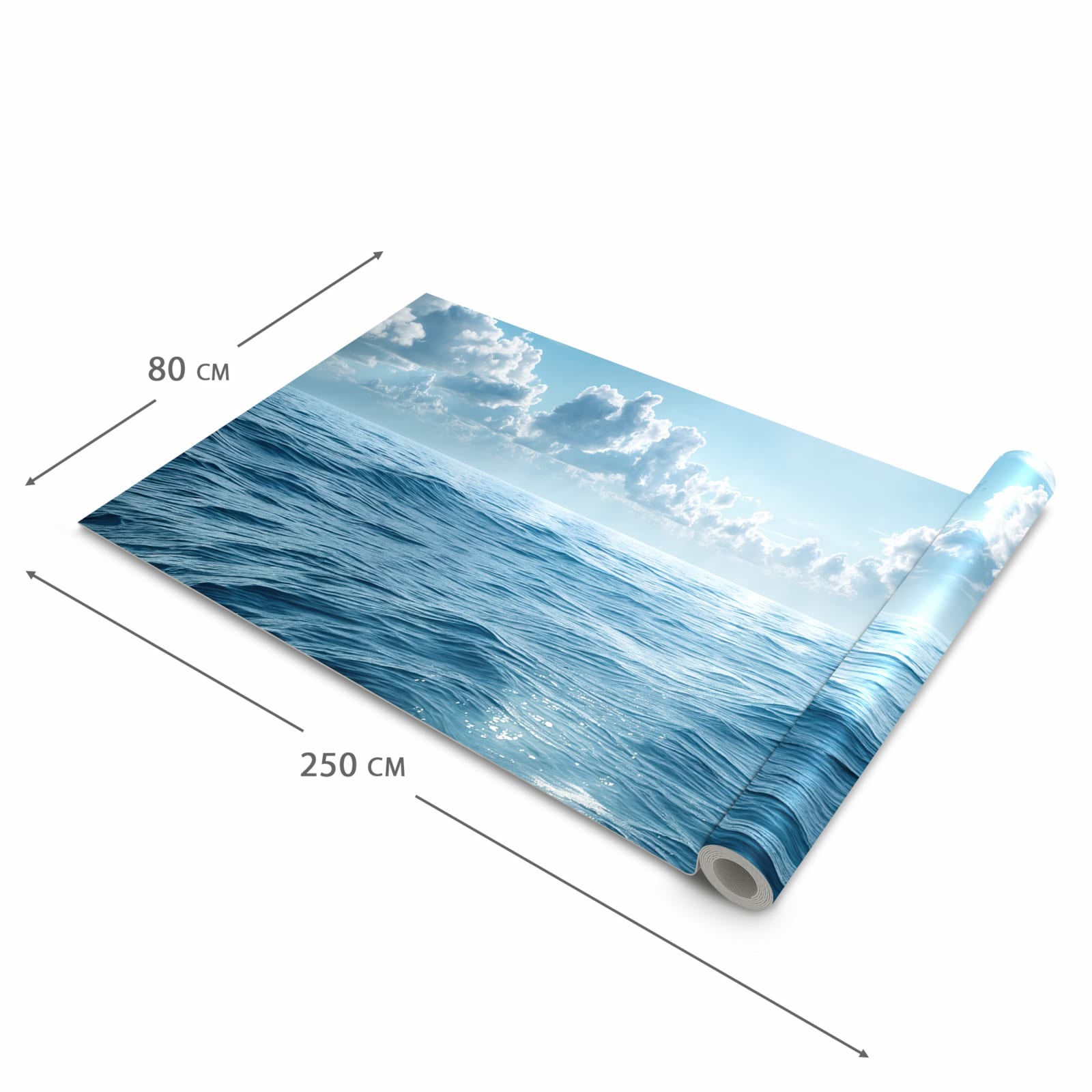 Farbbeständiger Küchenteppich mit Motiv Meerblick in der Grösse 80x250 cm