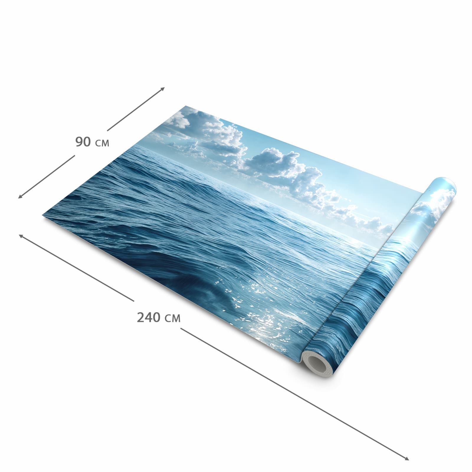 Geräuschdämpfender Küchenläufer mit Motiv Meerblick in der Grösse 80x250 cm