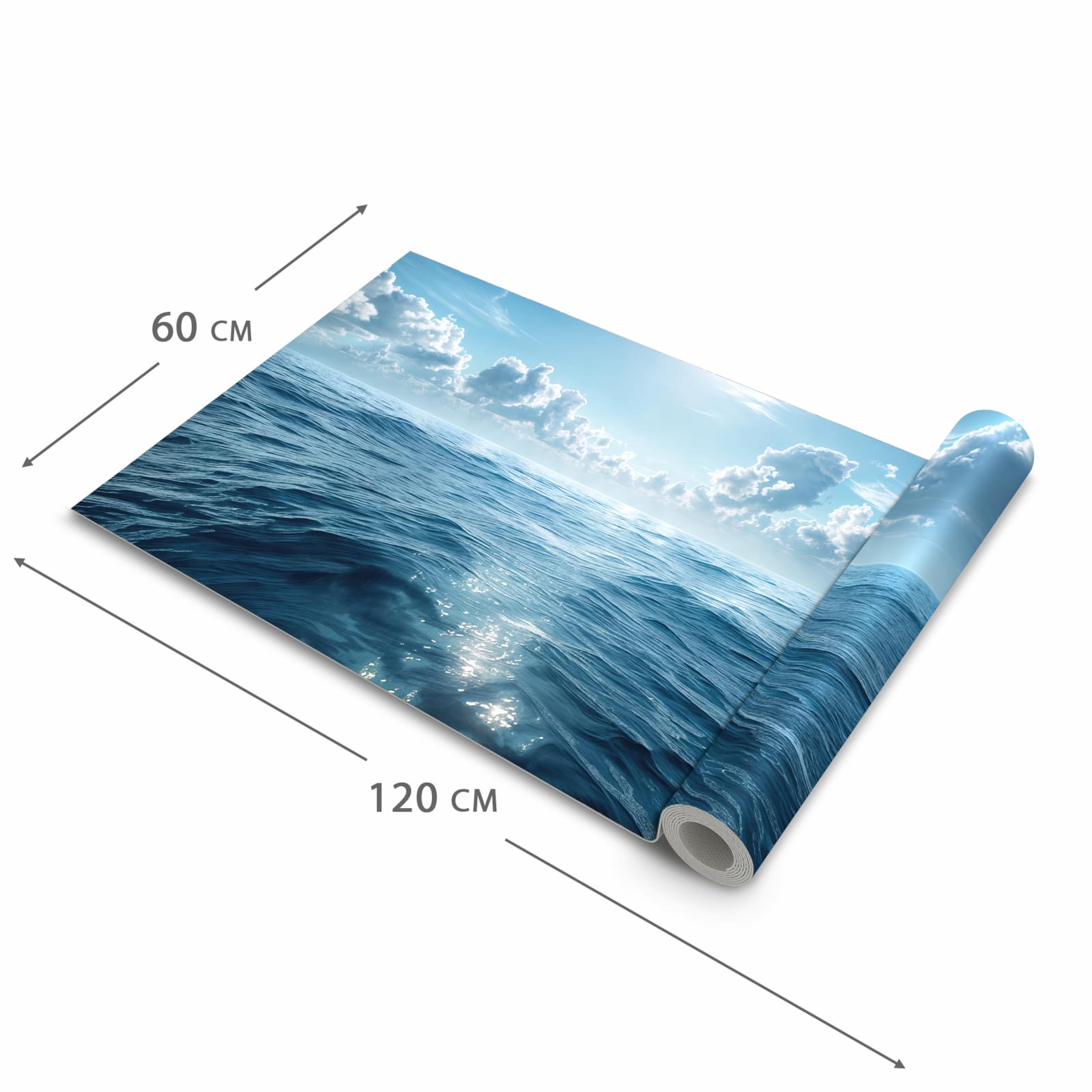 Strapazierfähiger abwaschbarer Küchenläufer mit Motiv Meerblick in der Größe 80x200 cm