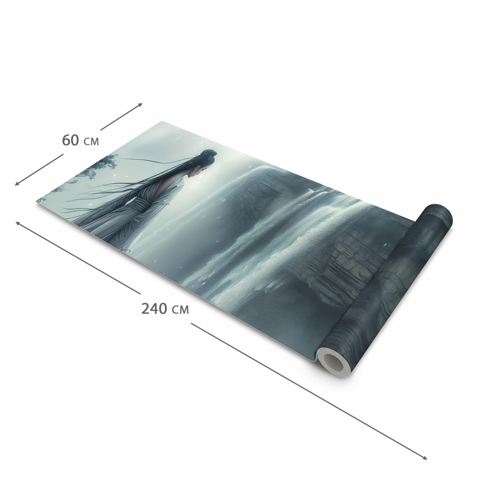 Schmutzabweisender Küchenläufer mit Motiv Frau Am Wasserfall in der Grösse 80x200 cm