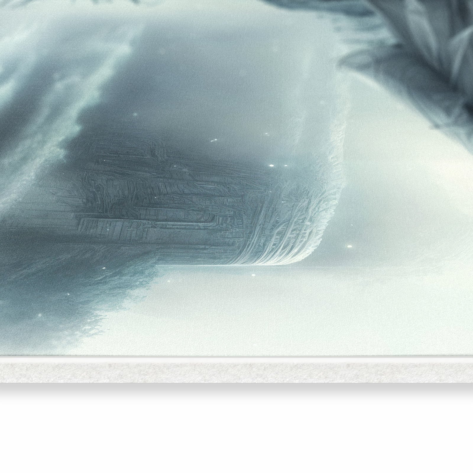 Komfortabler Küchenteppich mit Motiv Frau Am Wasserfall in seitlicher Ansicht