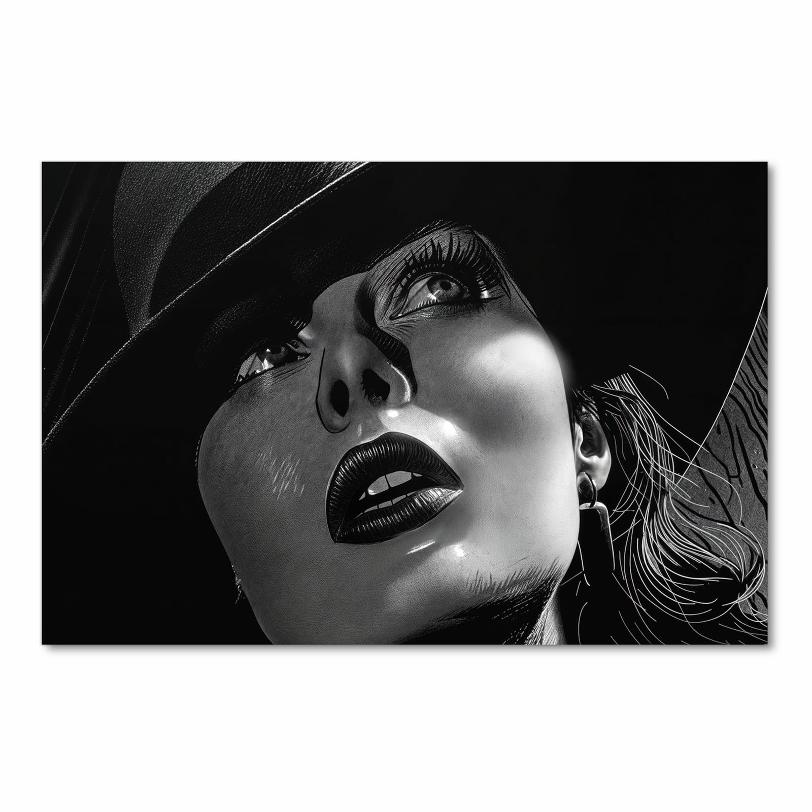 Formstabiler rutschfester Küchenteppich mit Motiv Schattenporträt in Frontansicht