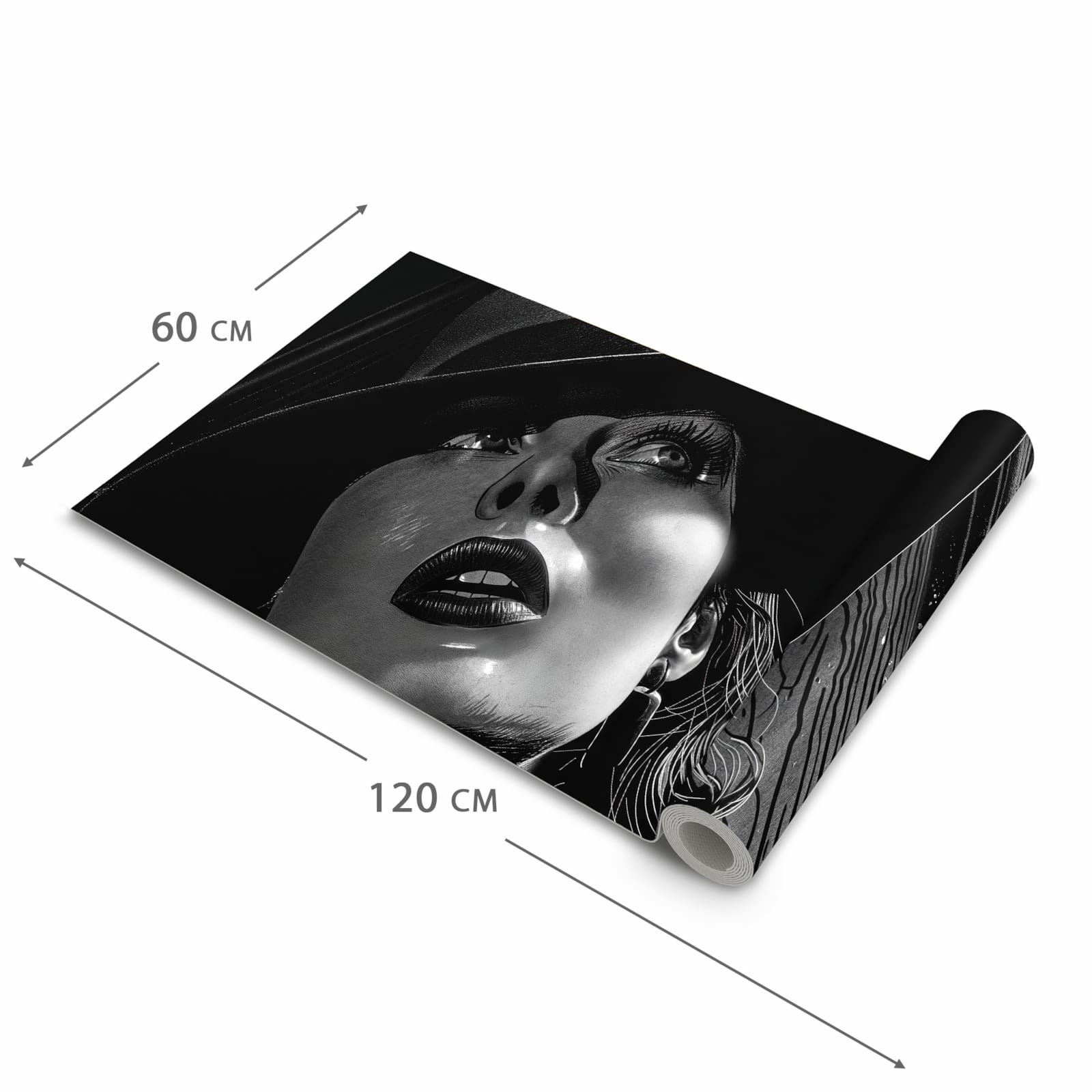 Langlebiger waschbarer Teppich mit Motiv Schattenporträt in der Grösse 60x90 cm